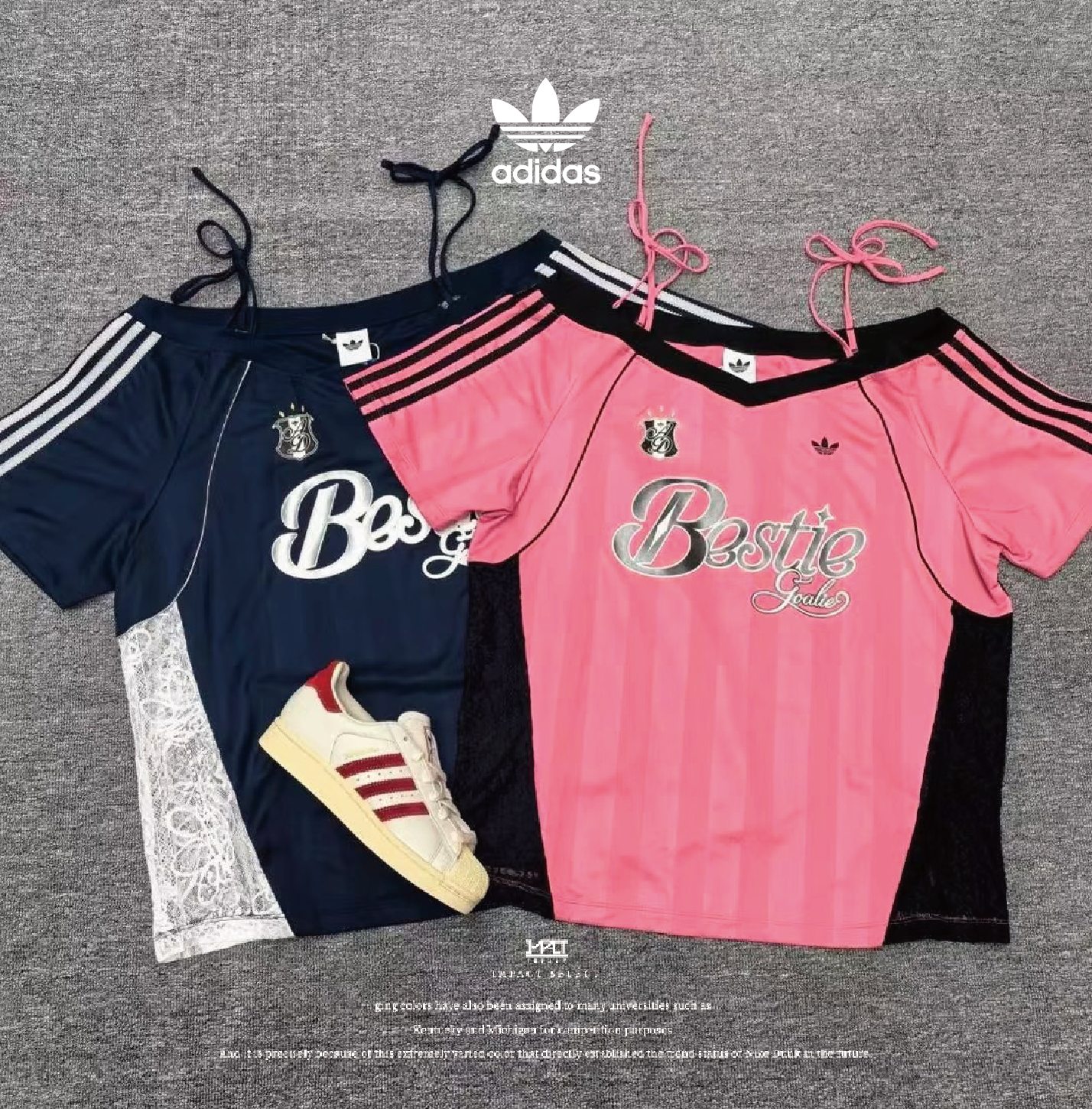 Adidas originals 露肩 寬鬆 吊帶 純慾 蕾絲 球衣 兩色 KU4756 KU4757