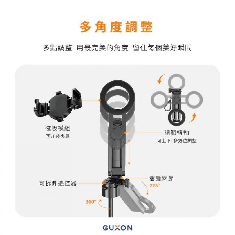 GUXON 口袋拍 迷你藍牙磁吸自拍架 (變焦款)