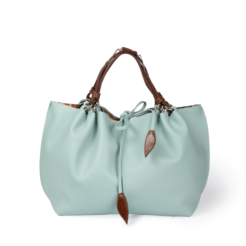 SMA-GGG0614-006 ART. 3170 MEDIUM HANDBAG- ADJUSTABLE LENGHT OF HANDLES AND REVERSIBLE CIELO (A6)