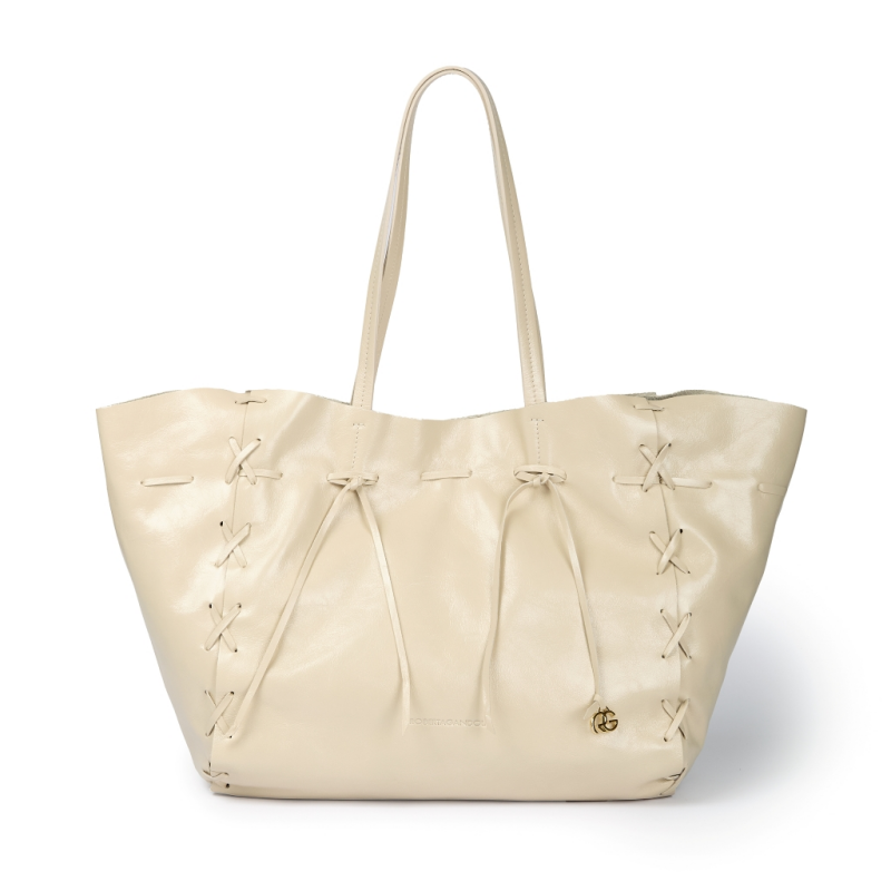 SMA-GGG0614-011 ART. 5051 TOTE HANDSTITCHED BIG COMPARTMENT LIGHT WEIGHT LEATHER BUTTER (A11)