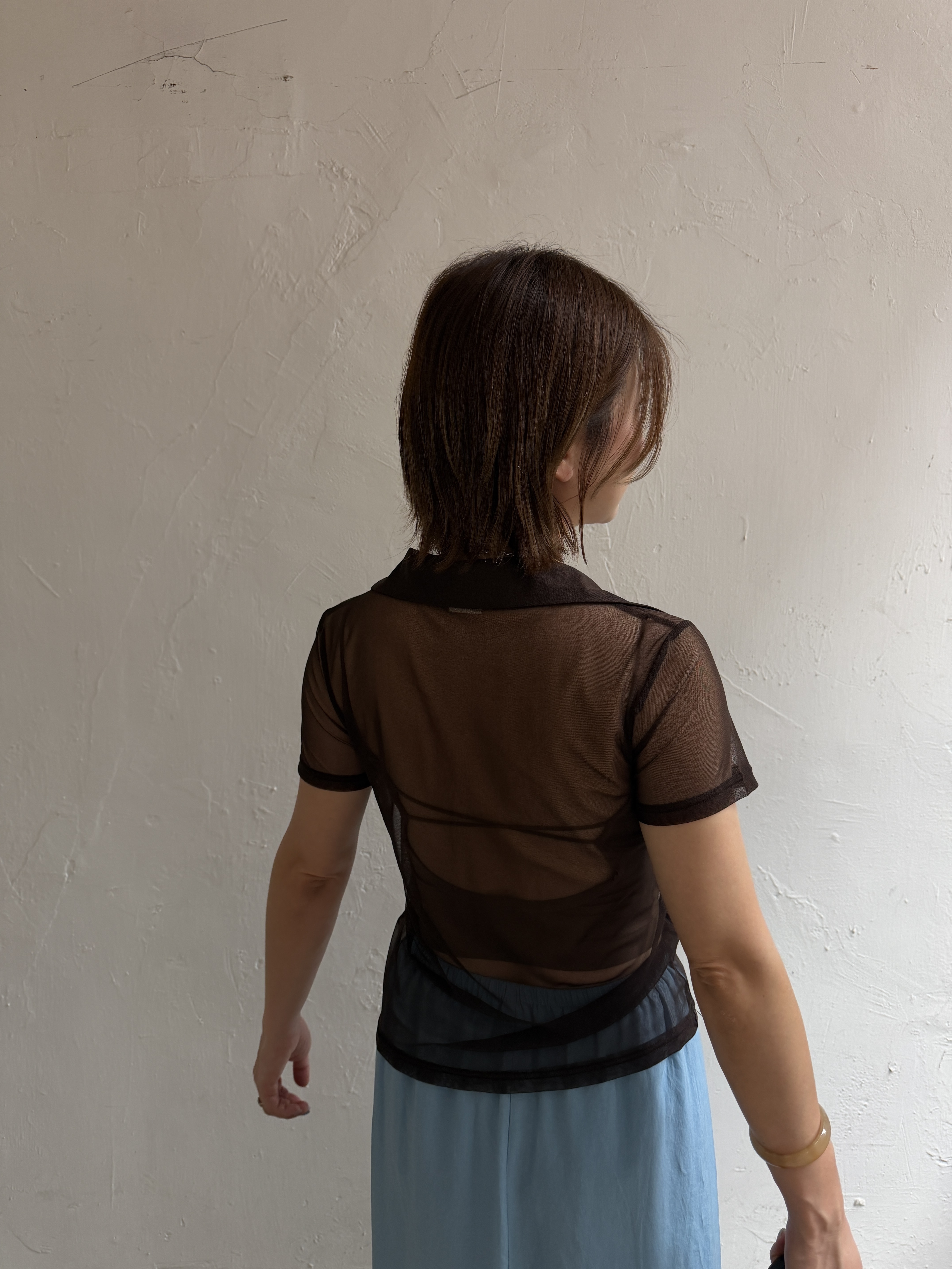 Mesh polo top