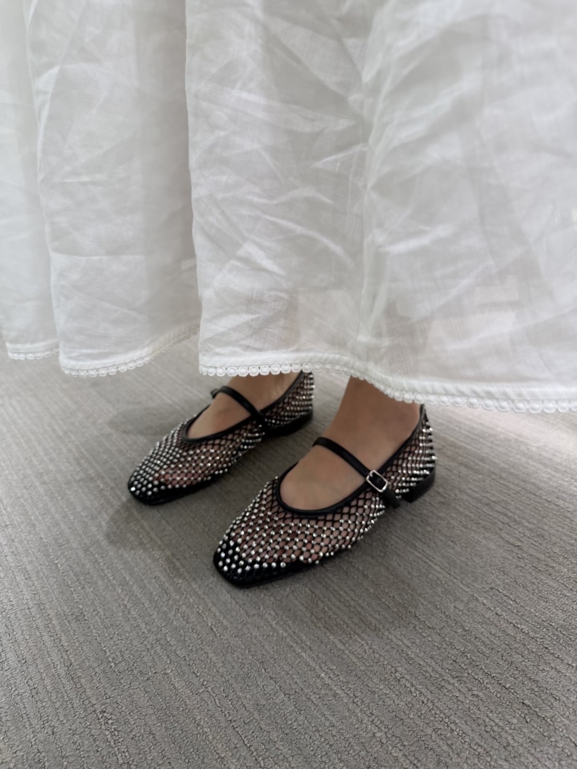 〈閃亮亮⭐〉Ginza Diana 網眼水鑽瑪莉珍鞋 3色