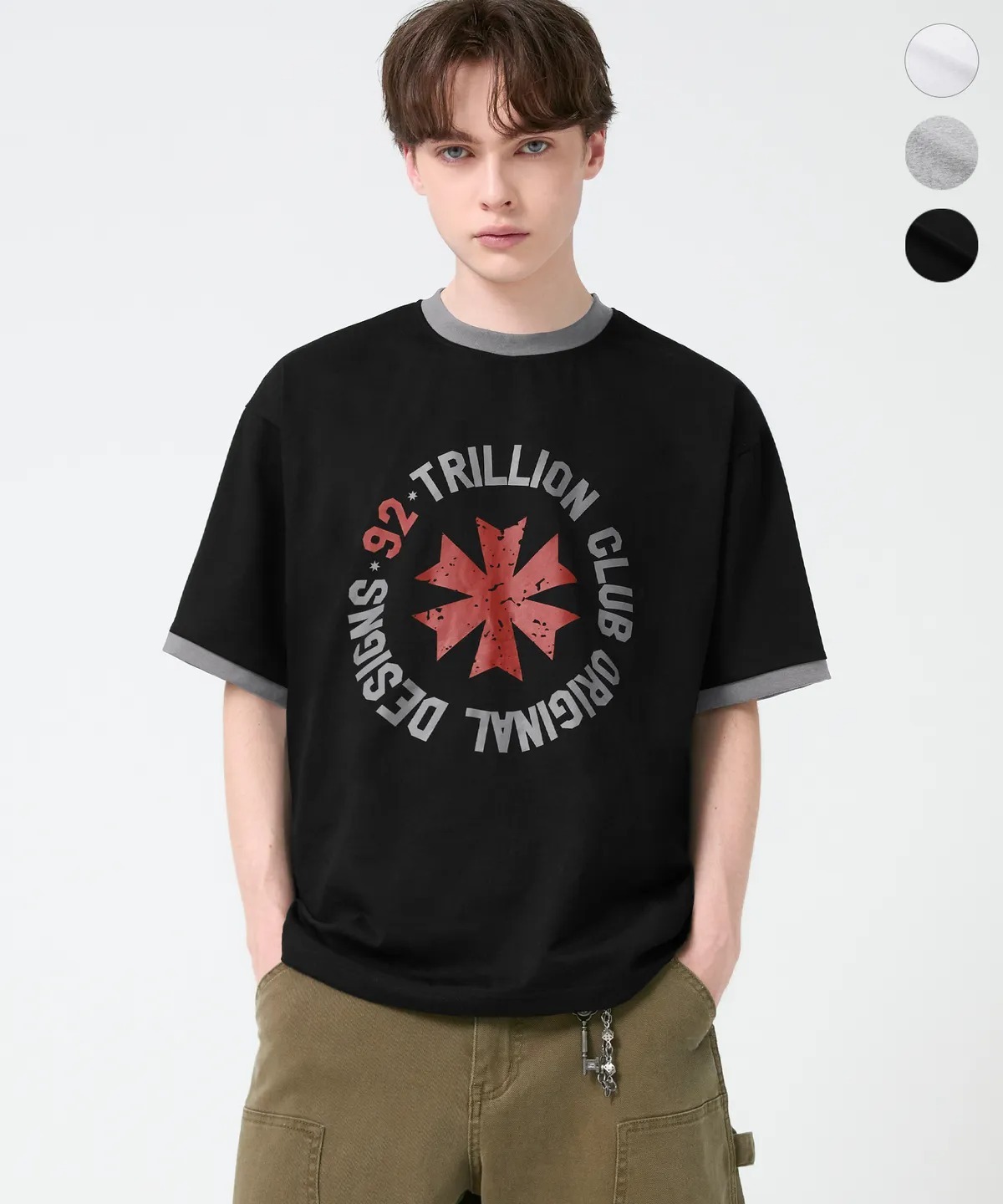 TRILLION 92 STAR BURST GRAPHIC RINGER HALF SLEEVE