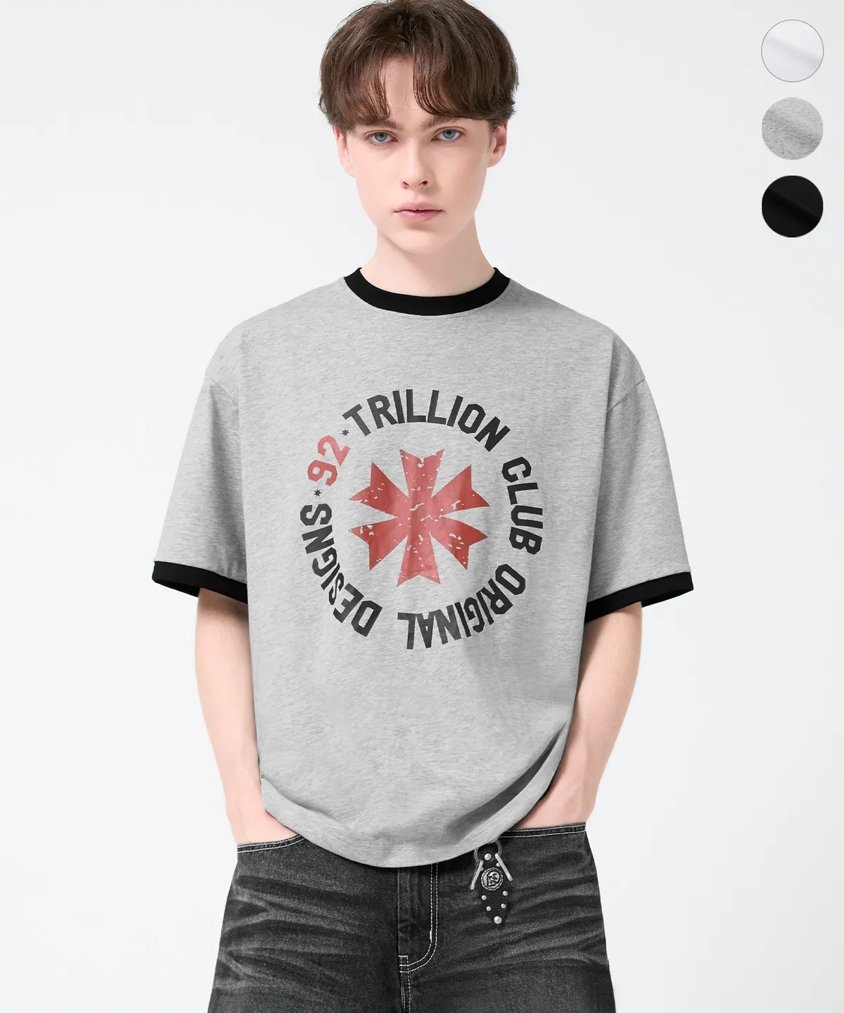 TRILLION 92 STAR BURST GRAPHIC RINGER HALF SLEEVE