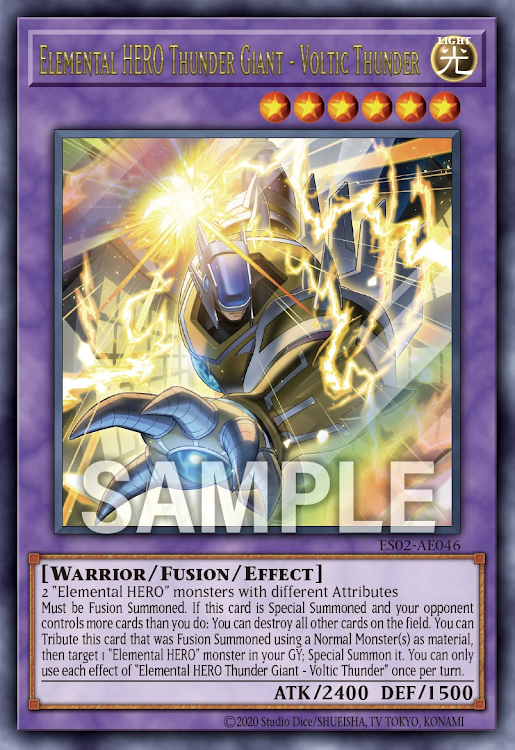 ES02-AE046 (UR/UTR)Elemental HERO Thunder Giant - Voltic Thunder(E・HERO 雷霆巨人 伏特雷電)