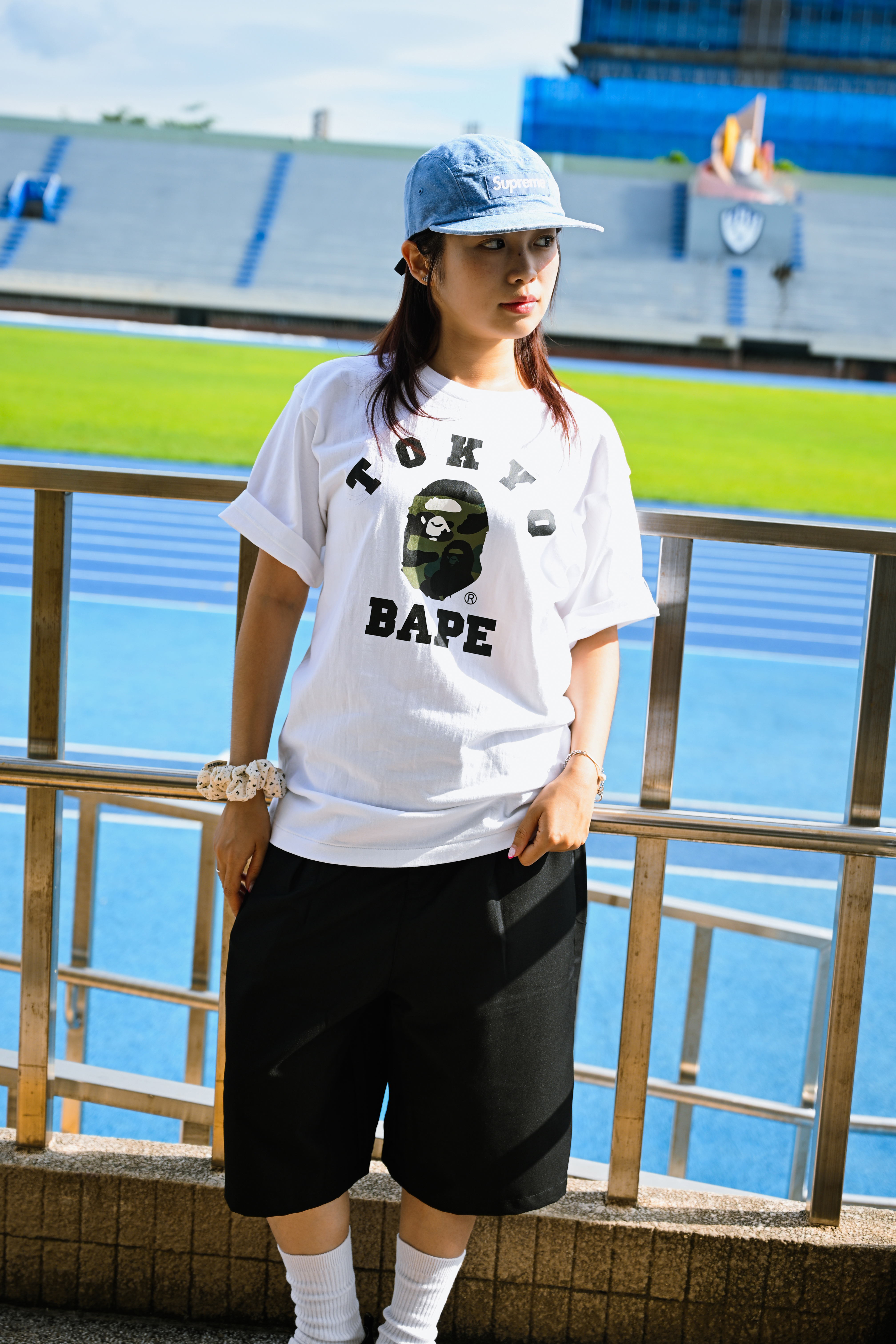 ☆ETW☆【EASY TO WEAR】BAPE 1ST CAMO TOKYO COLLEGE TEE 猿人 短T 東京限定