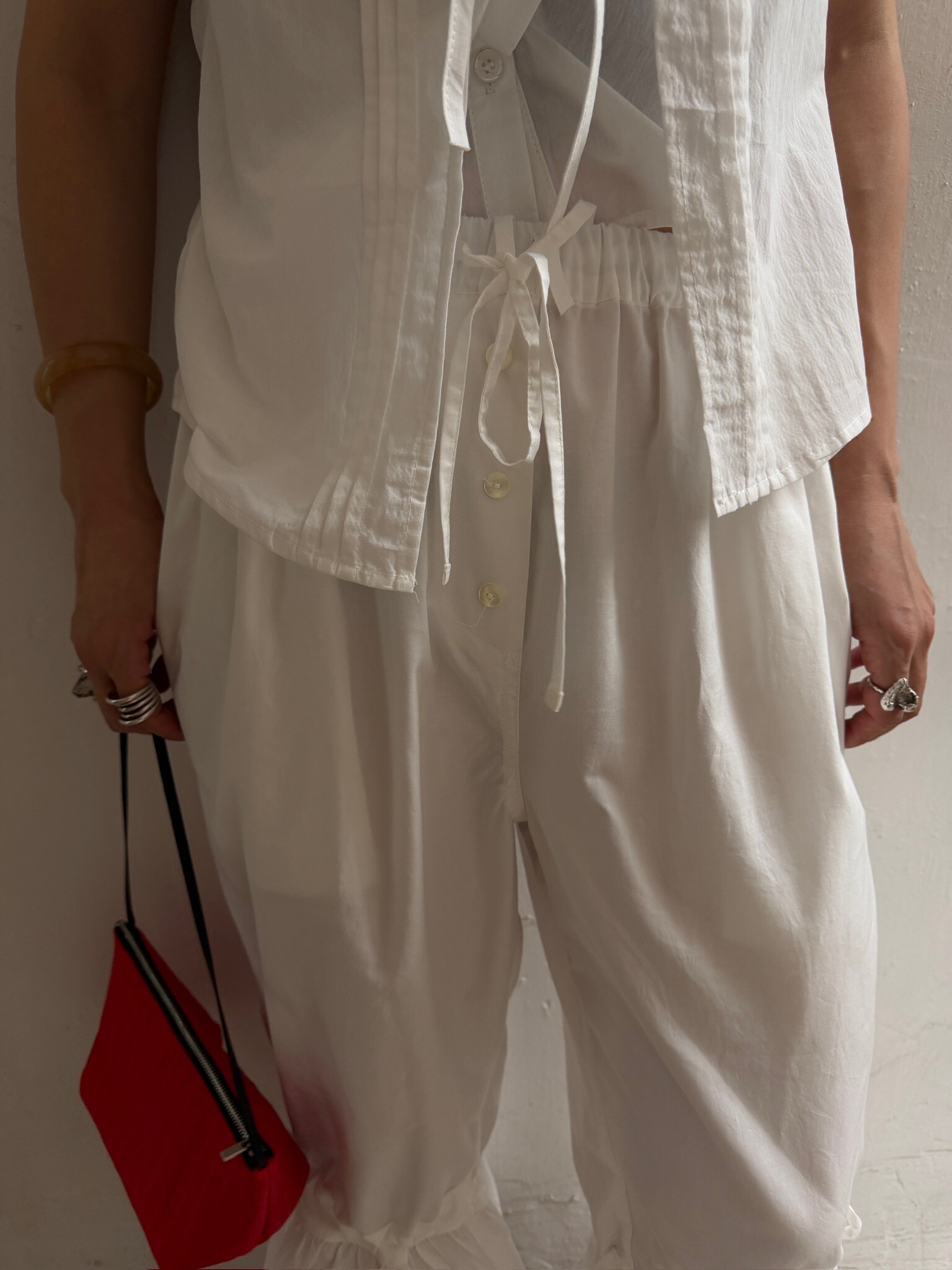 Ruffle drawstring clown trosuers