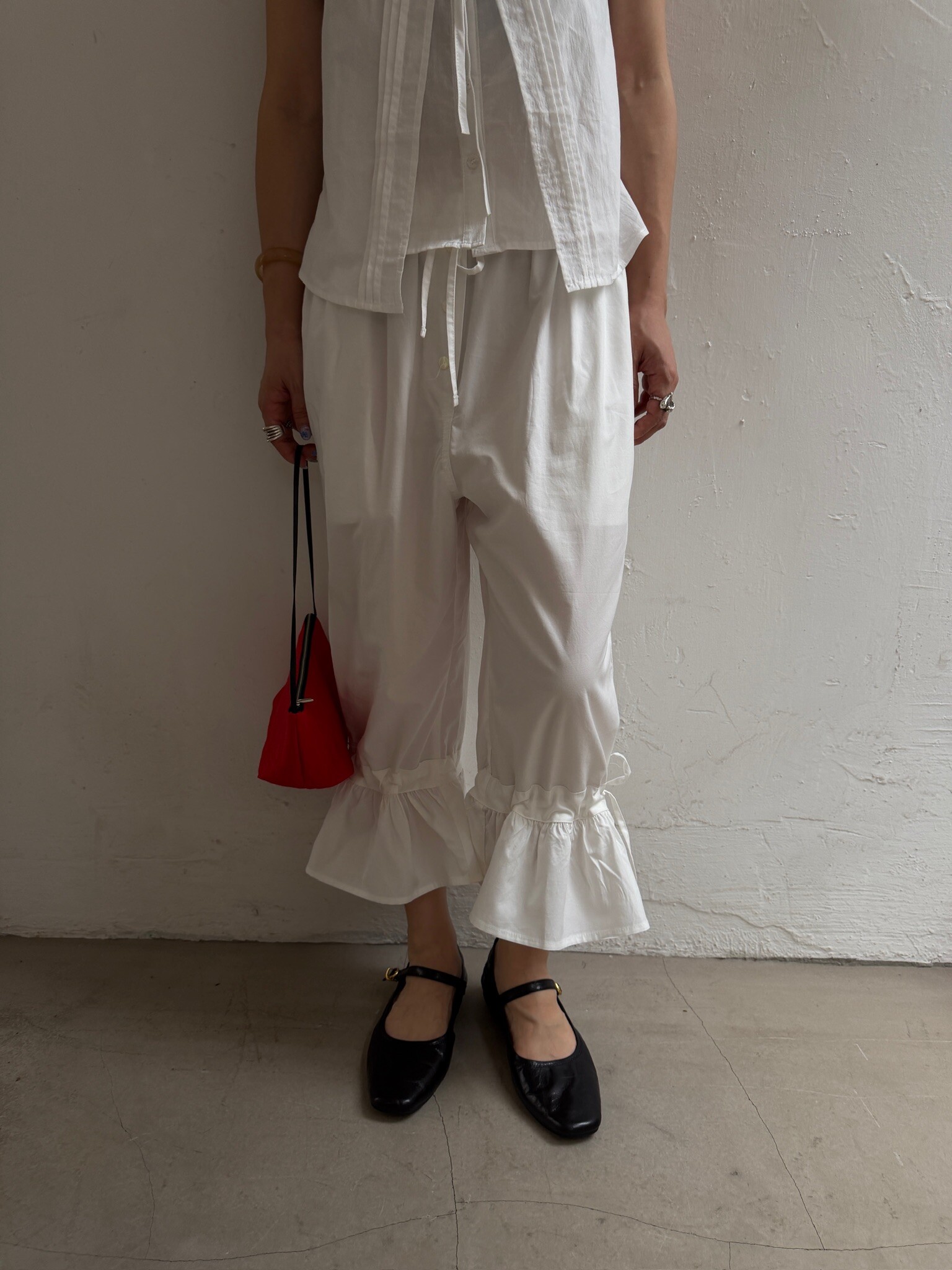 Ruffle drawstring clown trosuers