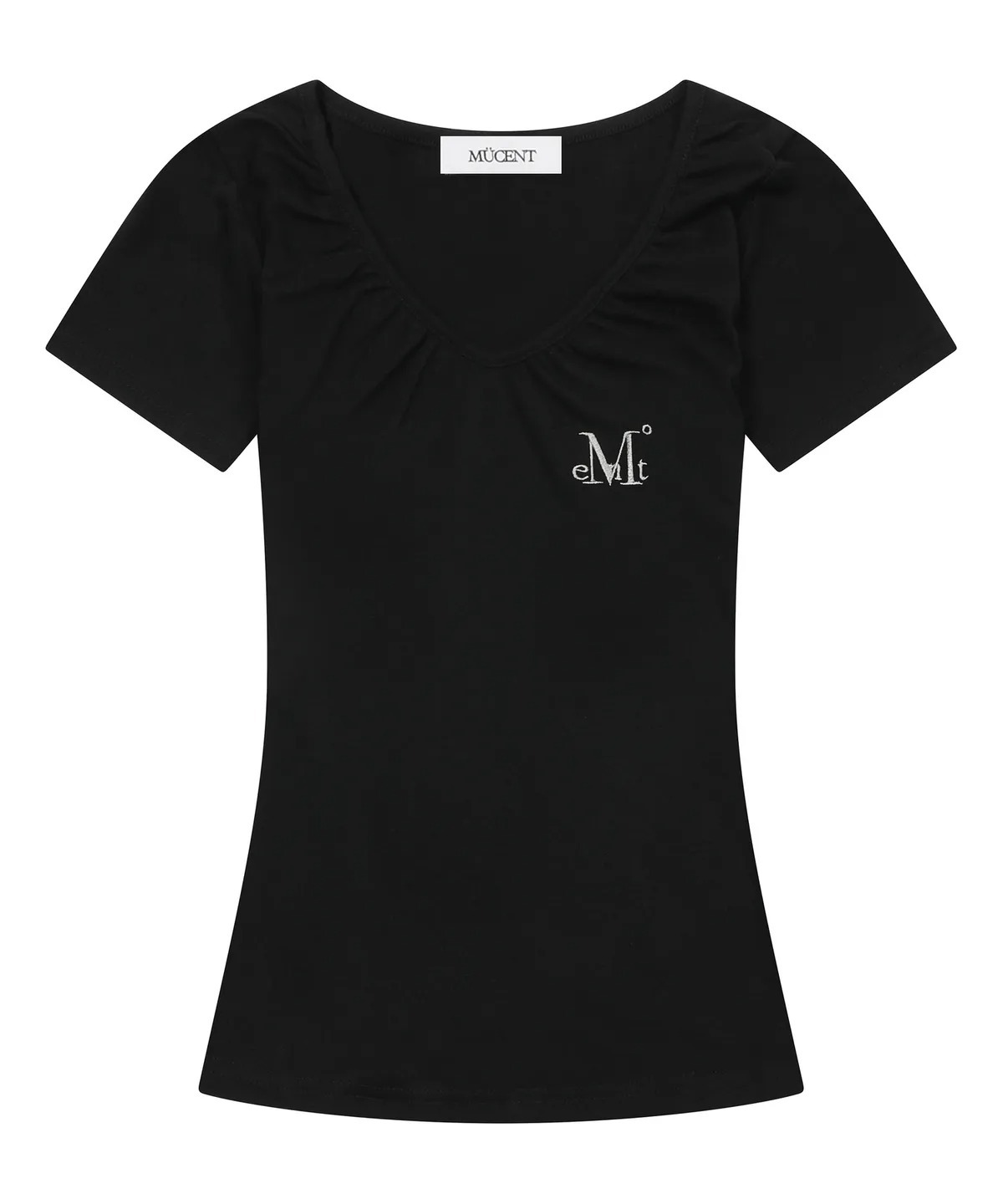 MUCENT MOVER V NECK SHIRRING HALF T