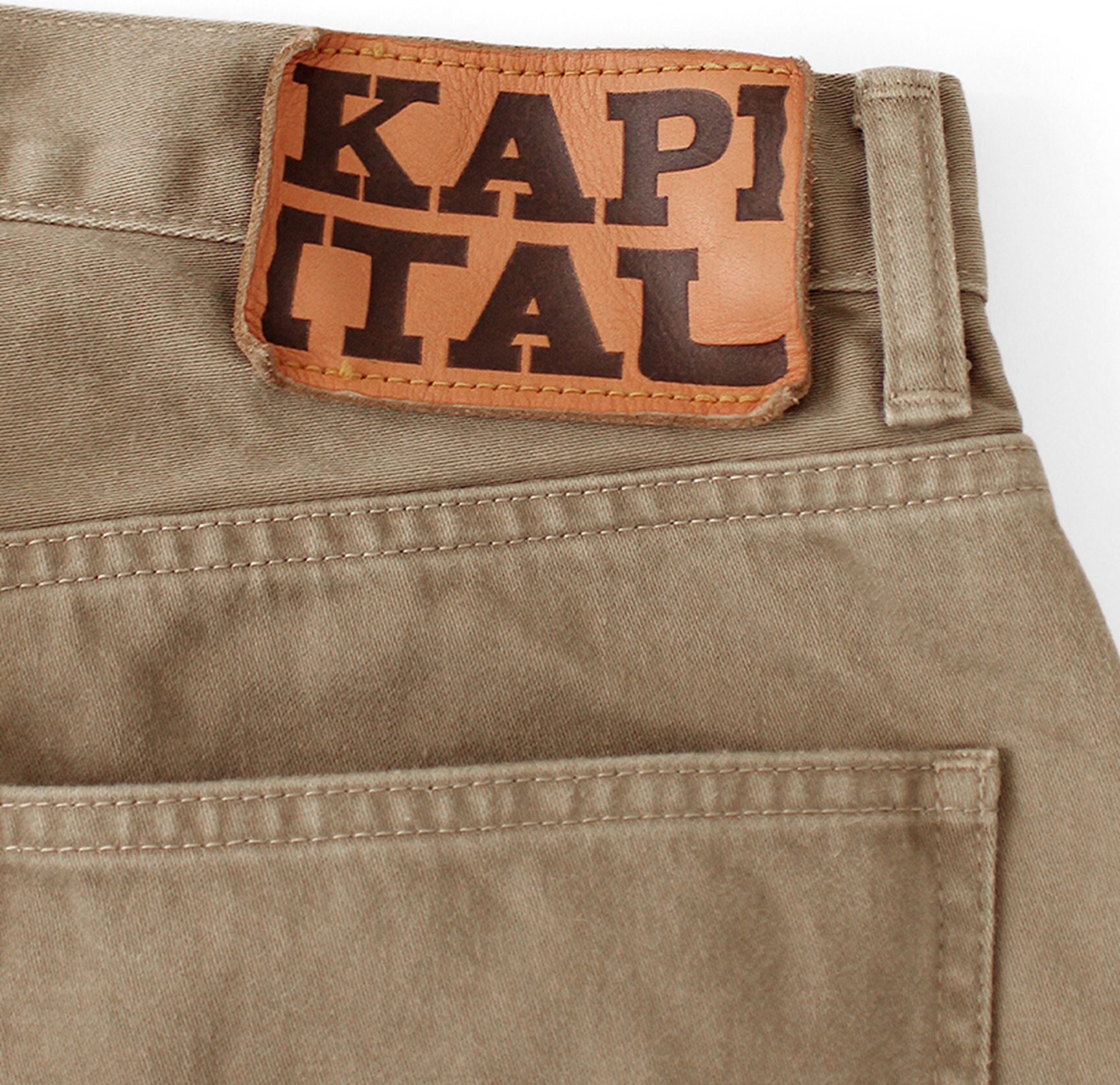 KAPITAL VINTAGE SATIN CLUB BAGGY 5-POCKET PANTS - BEIGE PRE ORDER ITEM (預訂中)