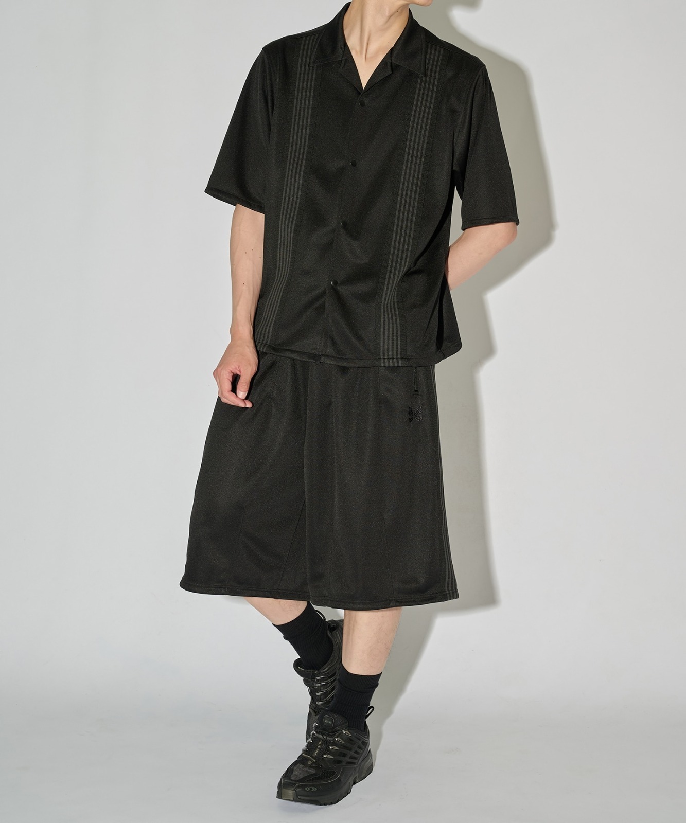 現貨| NEEDLES 別注 Track S/S Shirt - Poly Smooth | BLACK2