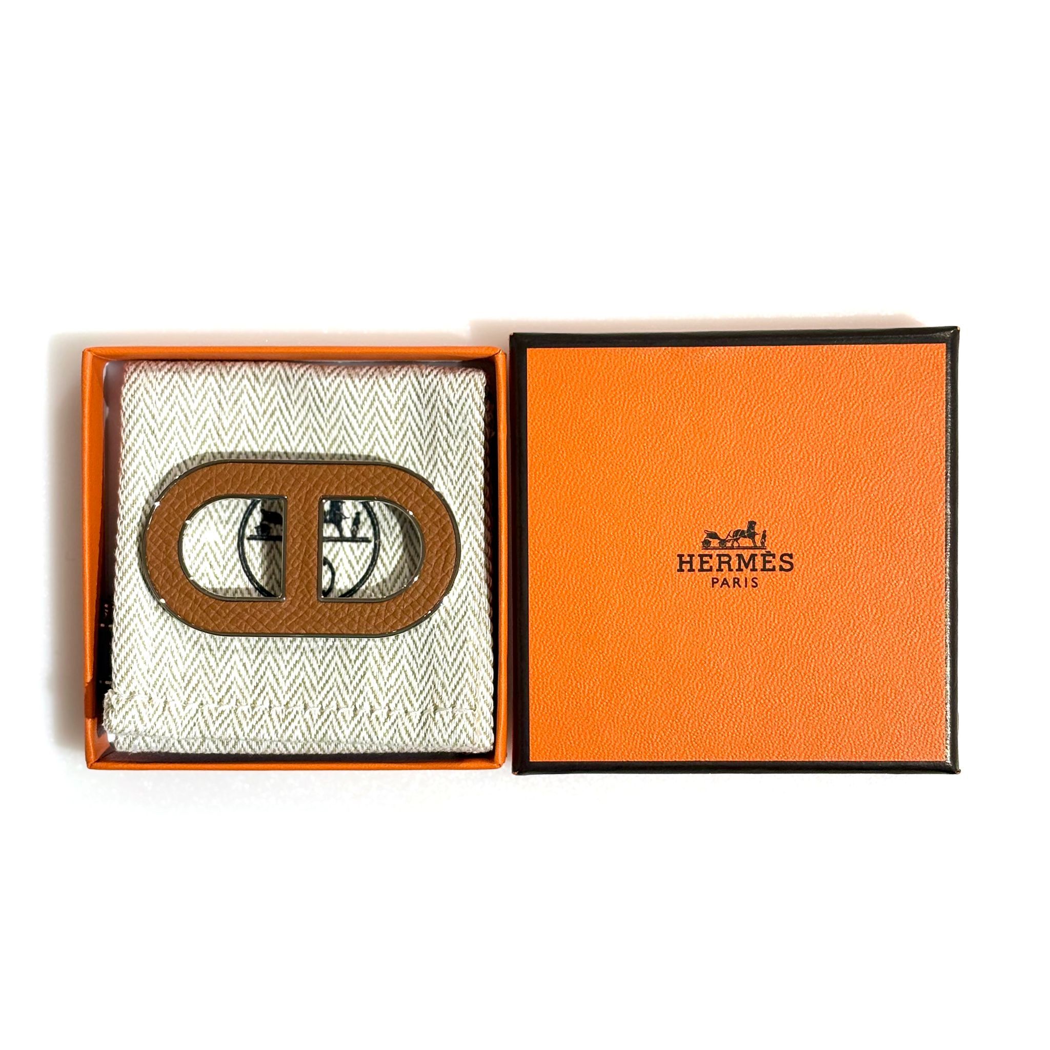全新HERMES Chaine d'Ancre Brooch胸針 金棕色Epsom/金屬 H500262FK37 #BRAND NEW #香榭站正品