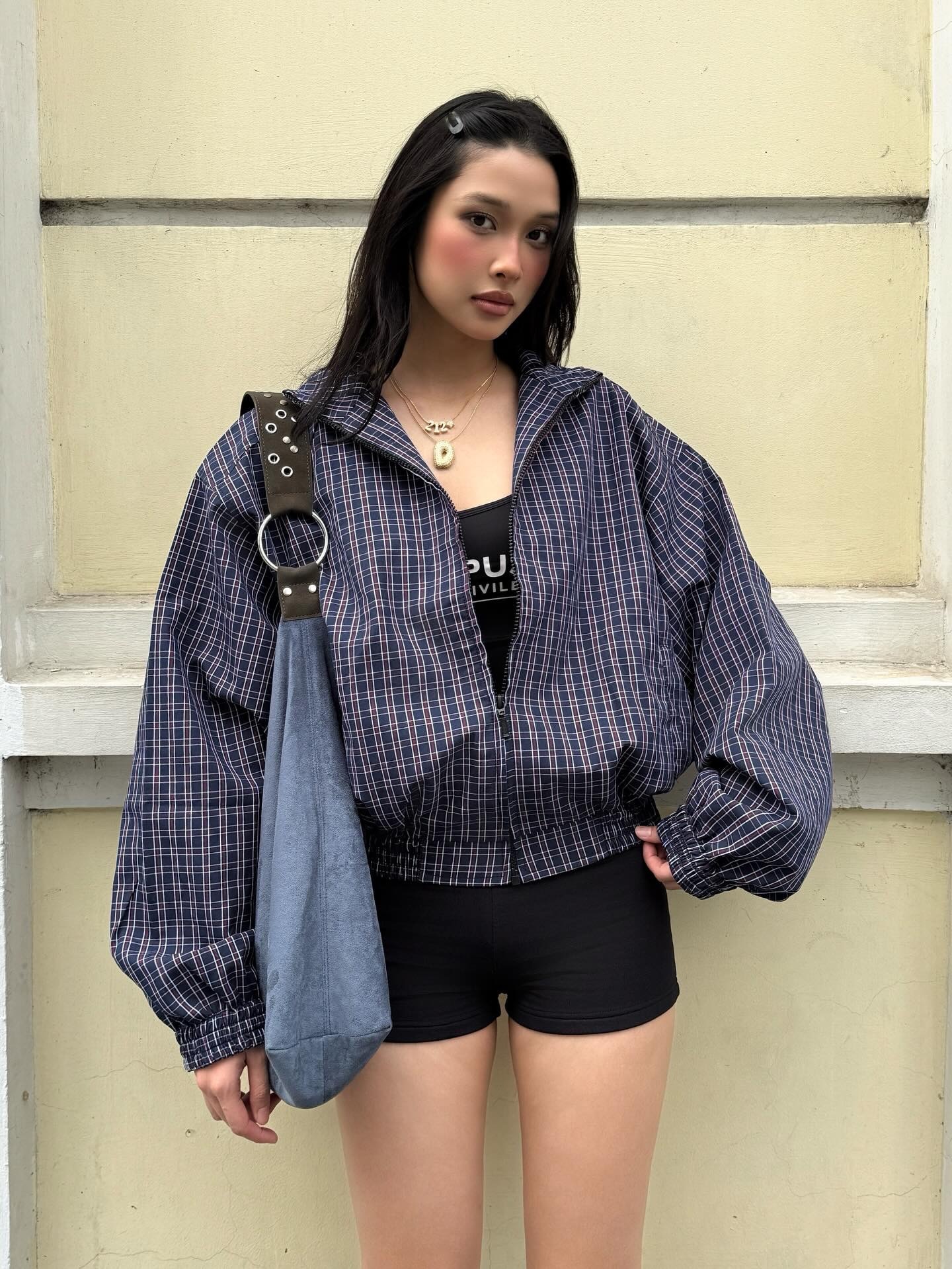<越南高街品牌推推✨>PUSH PUSH PP Gingham Zip Jacket 格紋 短版外套 - 快速出貨