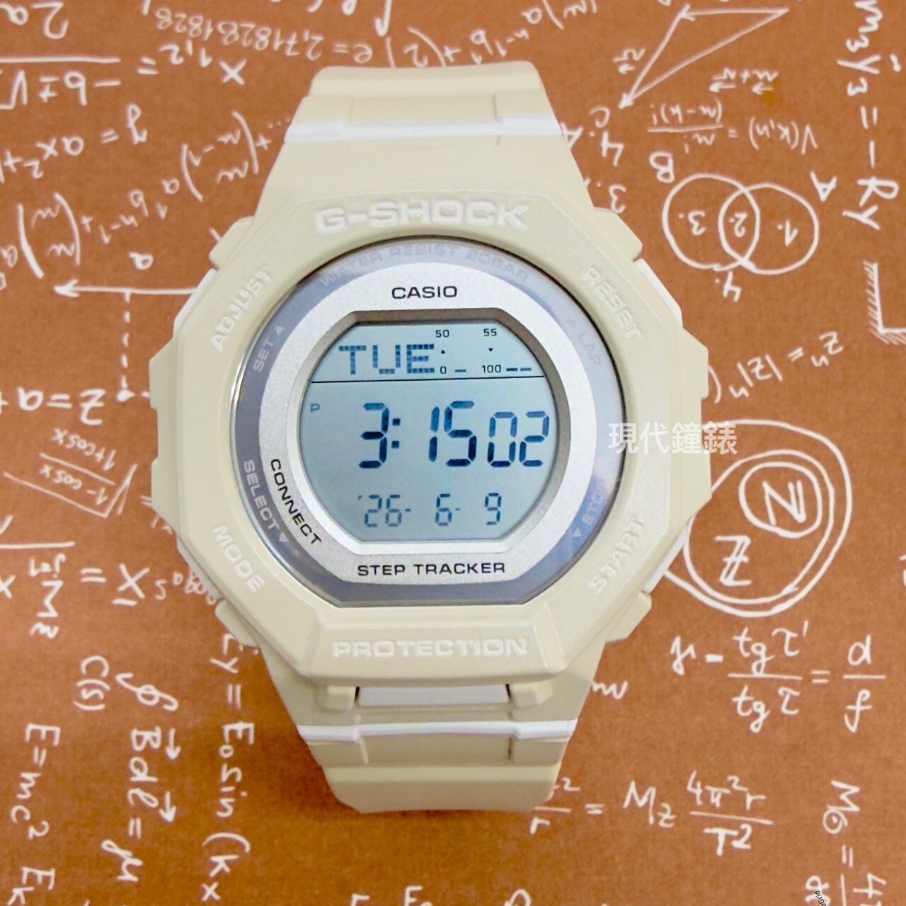 【G-SHOCK】WOMAN計步藍芽電子錶 GMD-B300-7D  43.8mm現代鐘錶