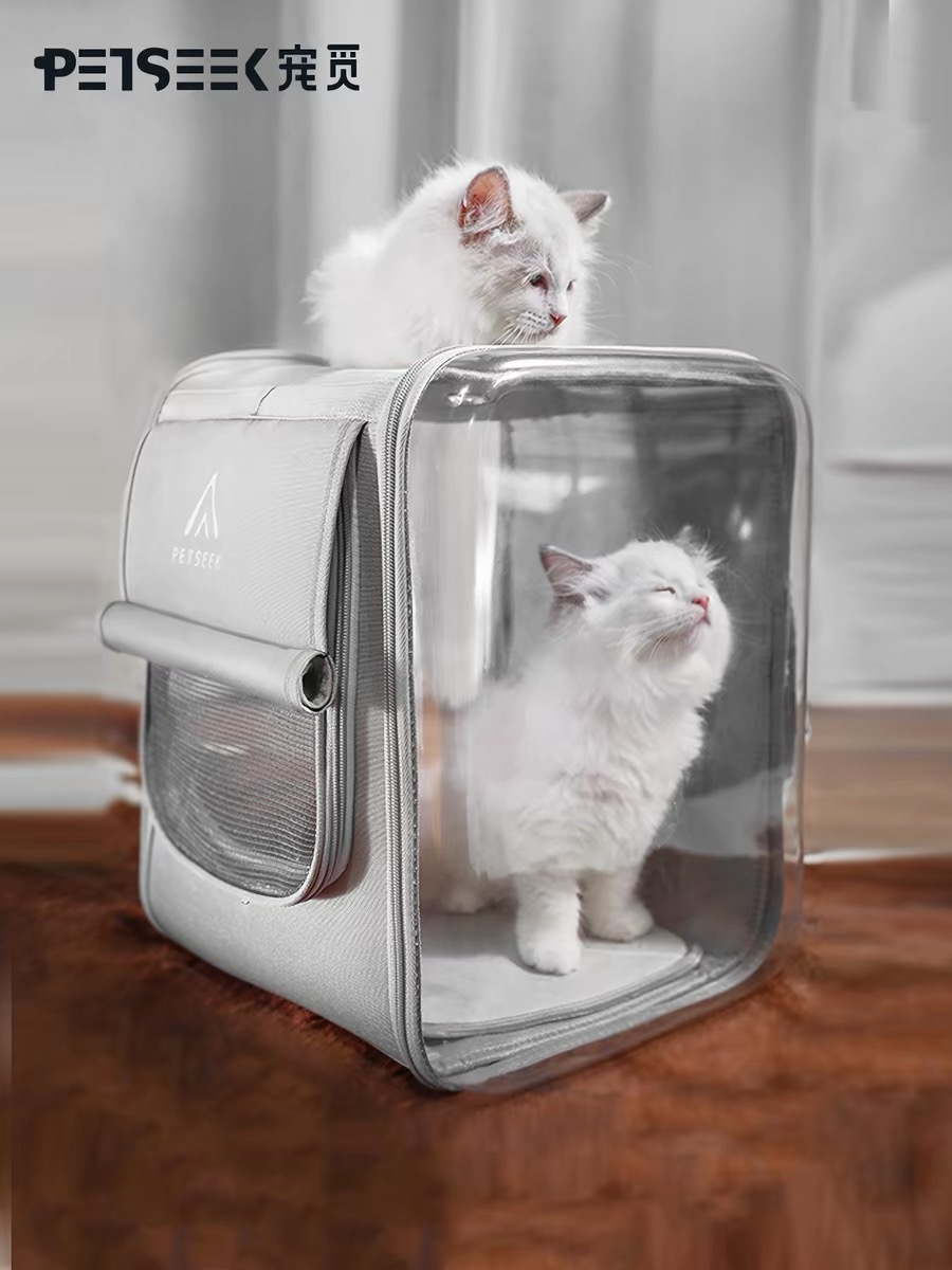 PETSEEK OUTDOOR BACKPACK – DOUBLE-SIDED TRANSPARENT SPACE CAPSULE PET CARRIER
