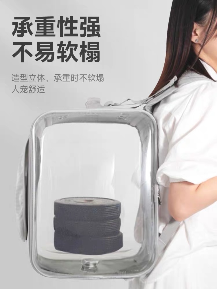 PETSEEK外出双肩包太空舱双面透明包