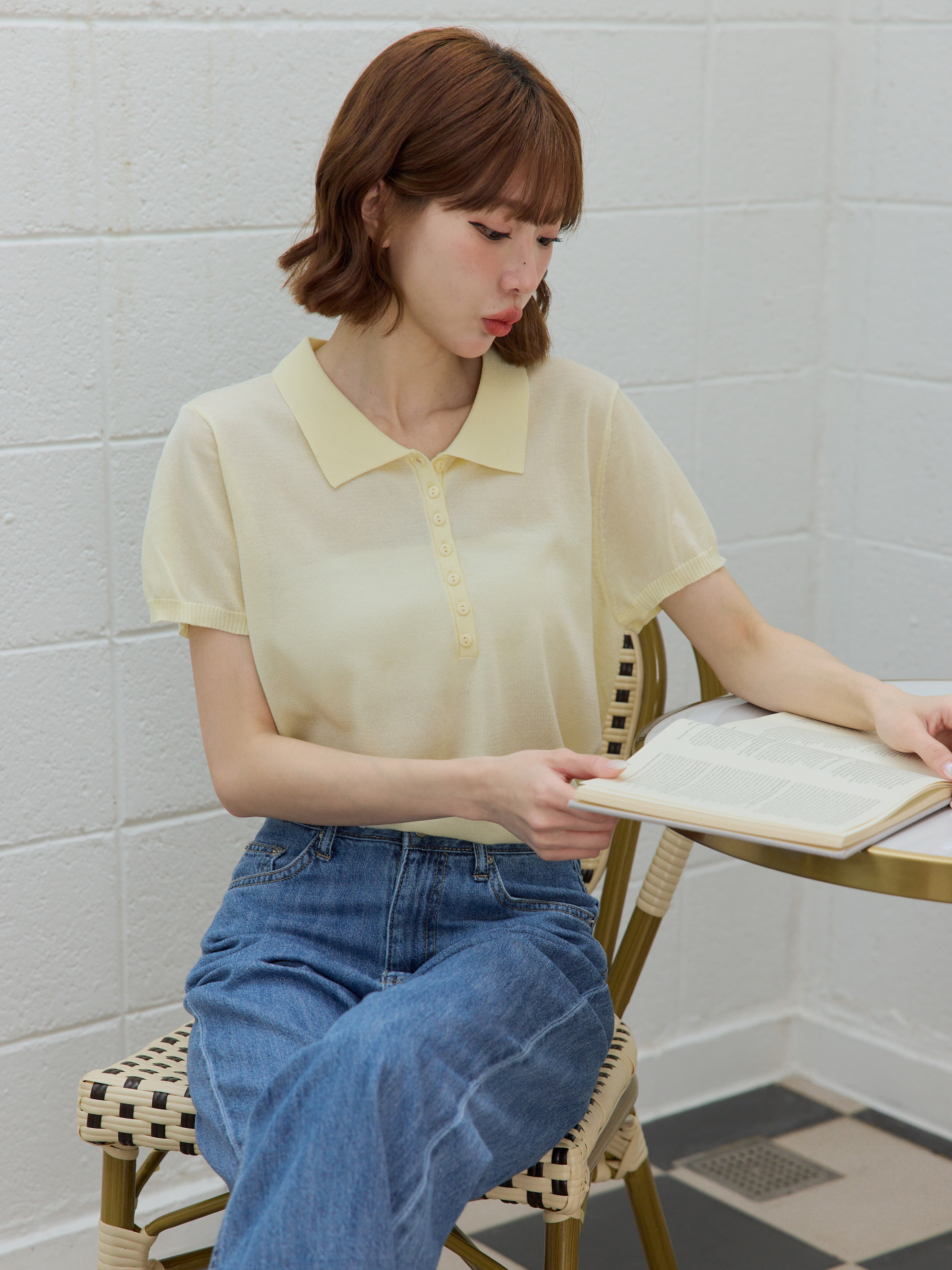 Elegant Half-Button Polo Shirt