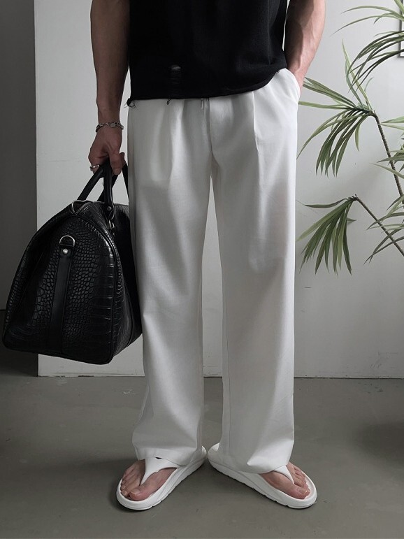 Linen Elastic Waist Pants