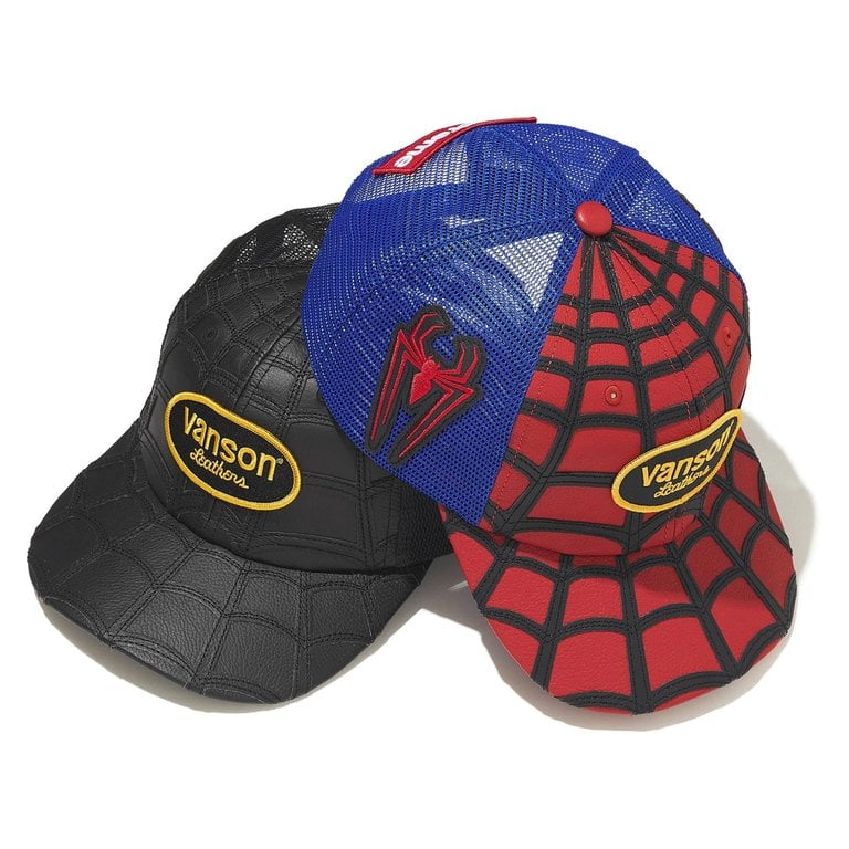 2026SS Supreme x Vanson Leathers Spider-Man Mesh Back 6-Panel 蜘蛛人 皮革 帽子 網帽 現貨 SS26H69