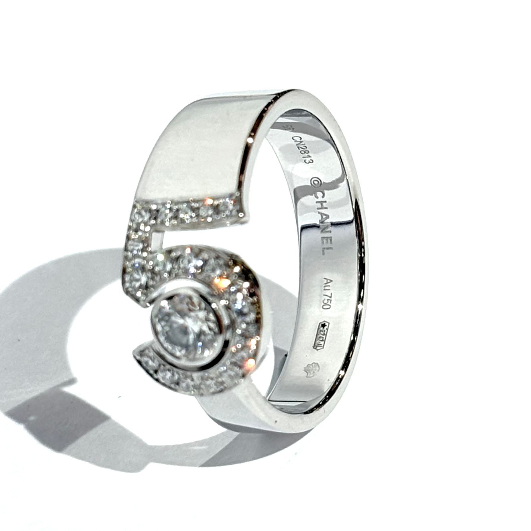 全新CHANEL ETERNAL N°5 RING 戒指56碼,  J12002, 18K白金鑽石 0.25ct,香奈兒高級珠寶,NO.5介子,#BRAND NEW #香榭站正品