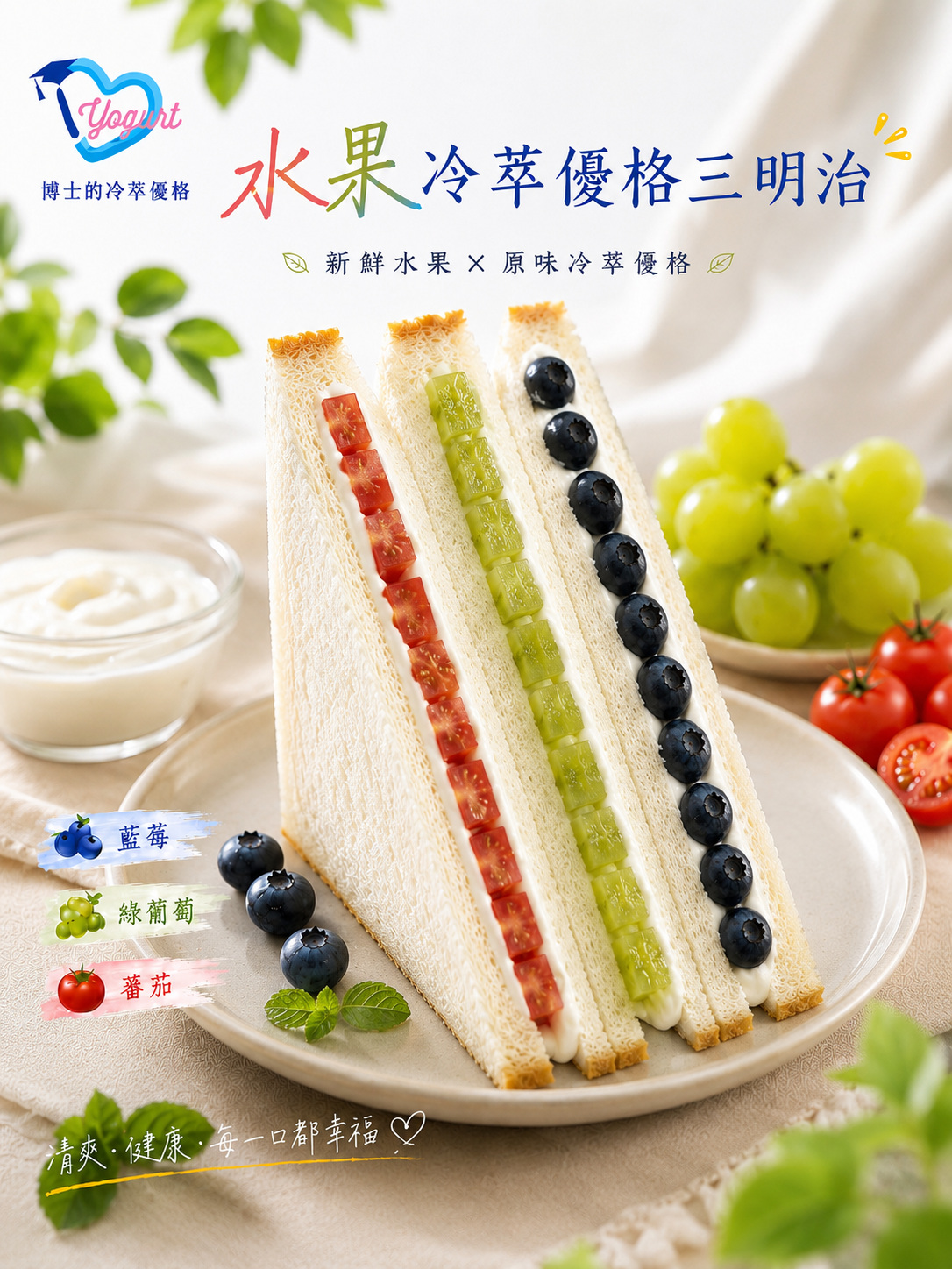水果冷萃優格三明治