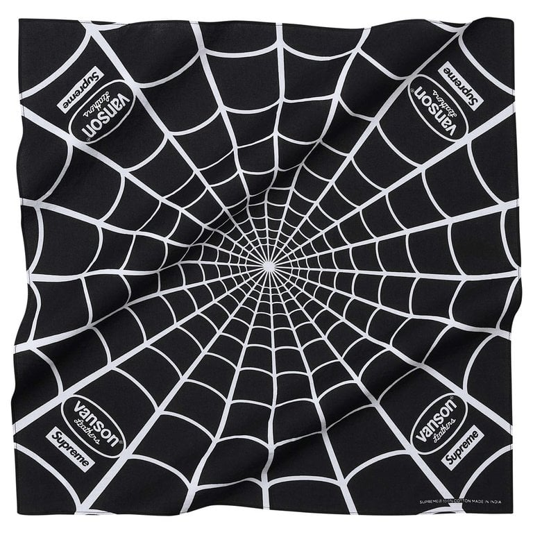 2026SS Supreme x Vanson Leathers Spider-Man Bandana 聯名 蜘蛛人 方巾 手帕 現貨 SS26A71