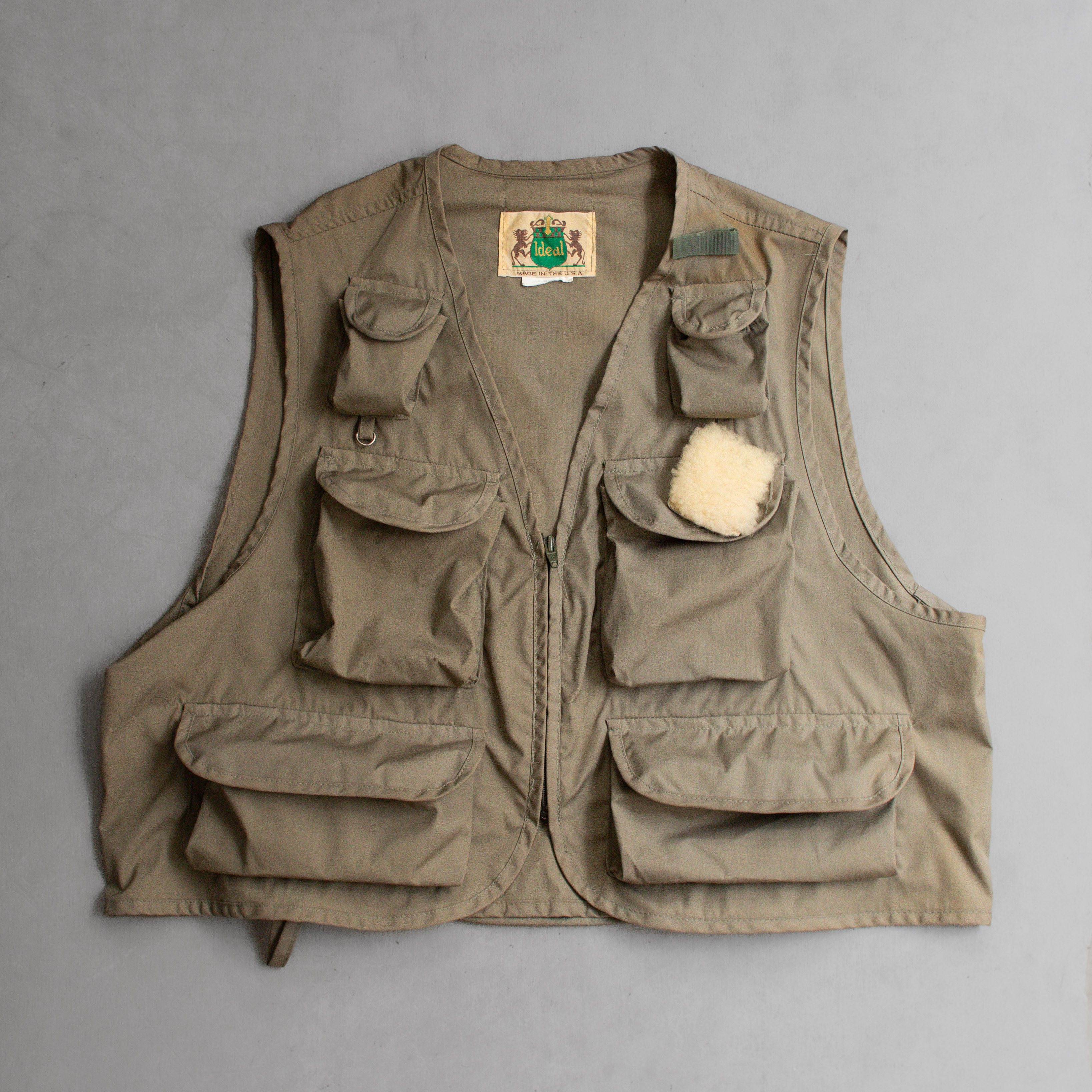 60-70S IDEAL FISHING VEST 美國製 軍綠 口袋 飛蠅 釣魚 背心