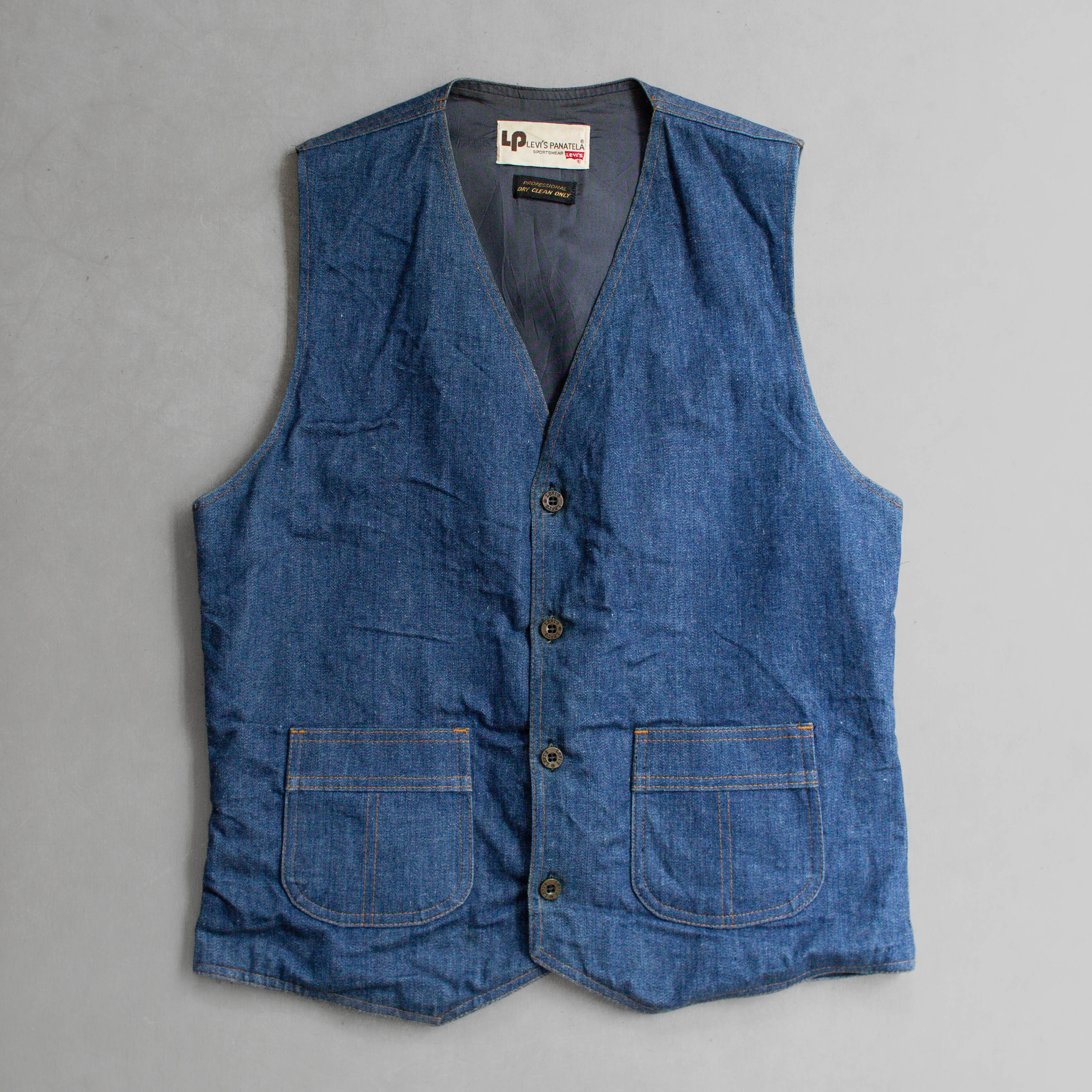 70-80S LEVIS PANATELA DENIM VEST 美國 深藍 丹寧 西裝背心
