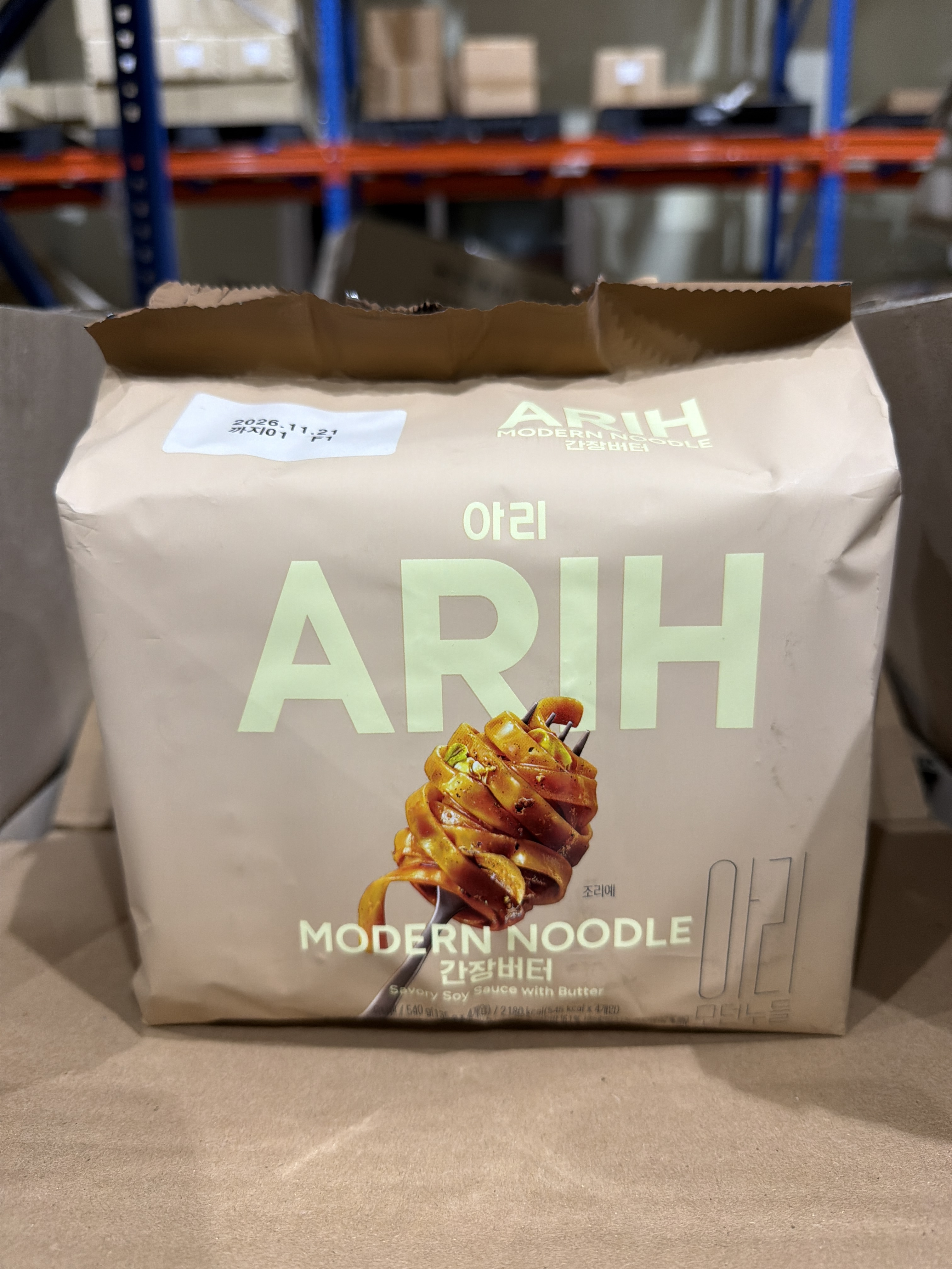 TS37 BTS x ARIH MODERN NOODLE 現代寬扁麵 (140gX4個) -醬油黃油風味**到期日: 約2026/11