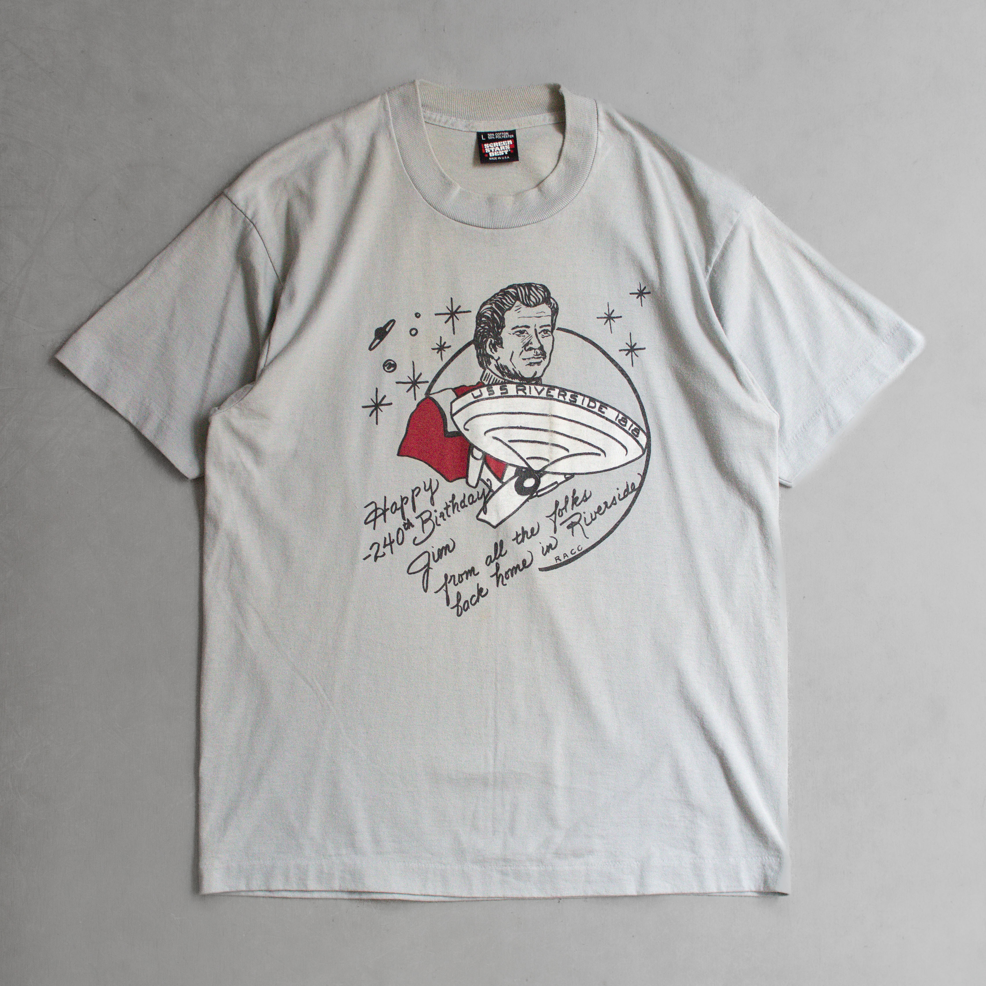 80-90S STAR TREK TEE 美國製 星際迷航 星際爭霸戰 灰色 短袖 T恤