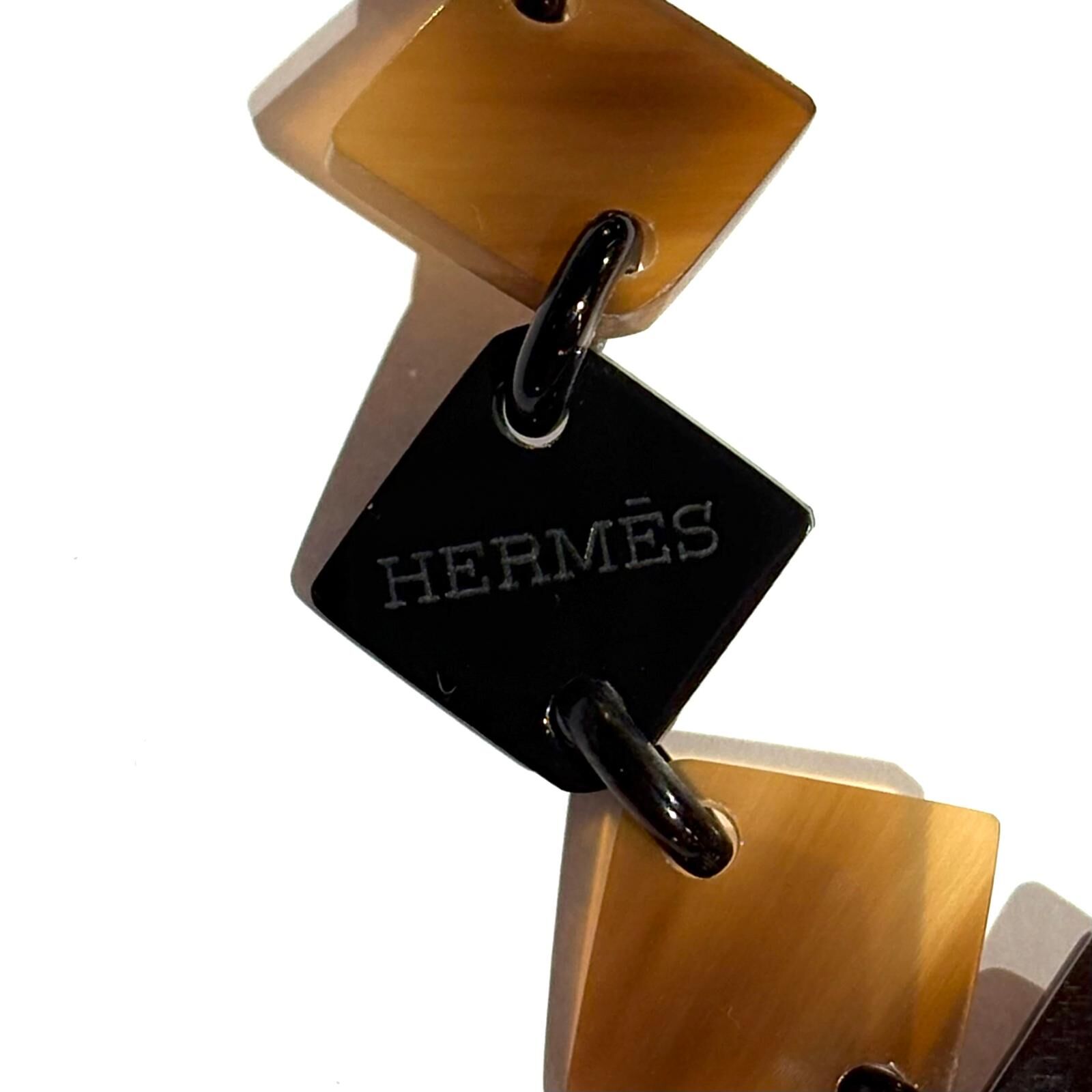 98%NEW二手HERMES Buffalo 925 Silver Lena Necklace #水牛角項鍊 #香榭站正品