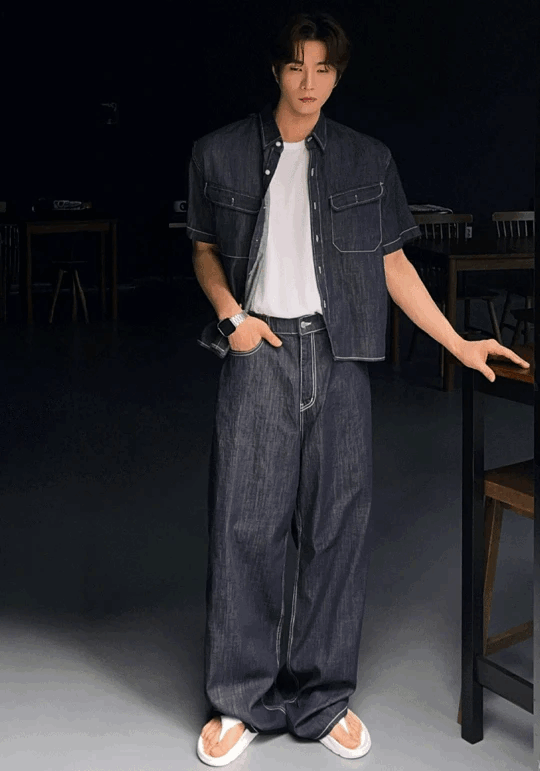 Non-Faded Crop Denim Set-up