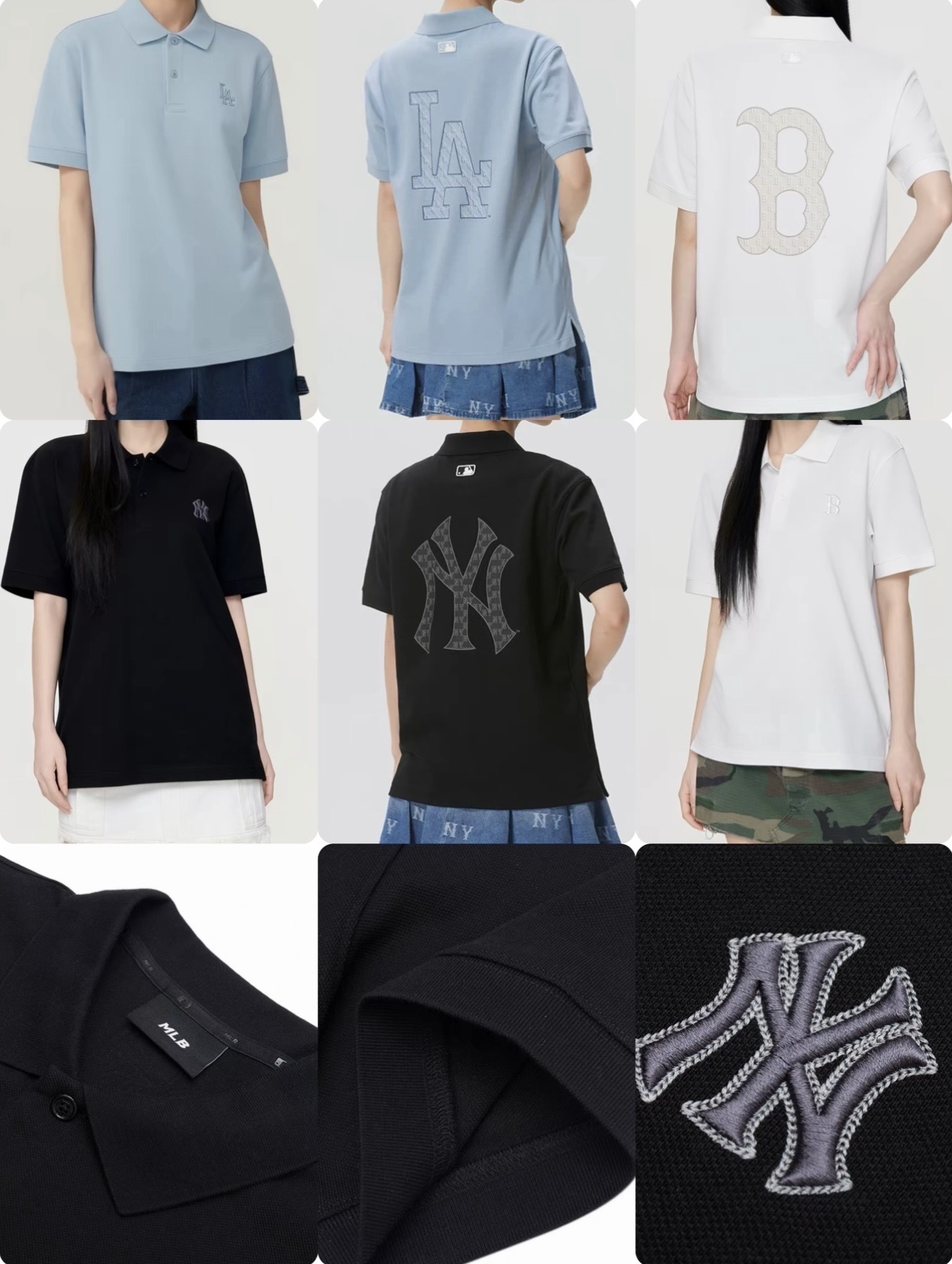 原單MLB 前胸刺繡背印Logo 反領短袖Polo 恤- 26310431