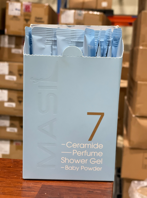 TS28 MASIL 7 CERAMIDE PERFUME SHOWER GEL  STICK POUCH 8ml*20 (BABY POWDER) X2盒