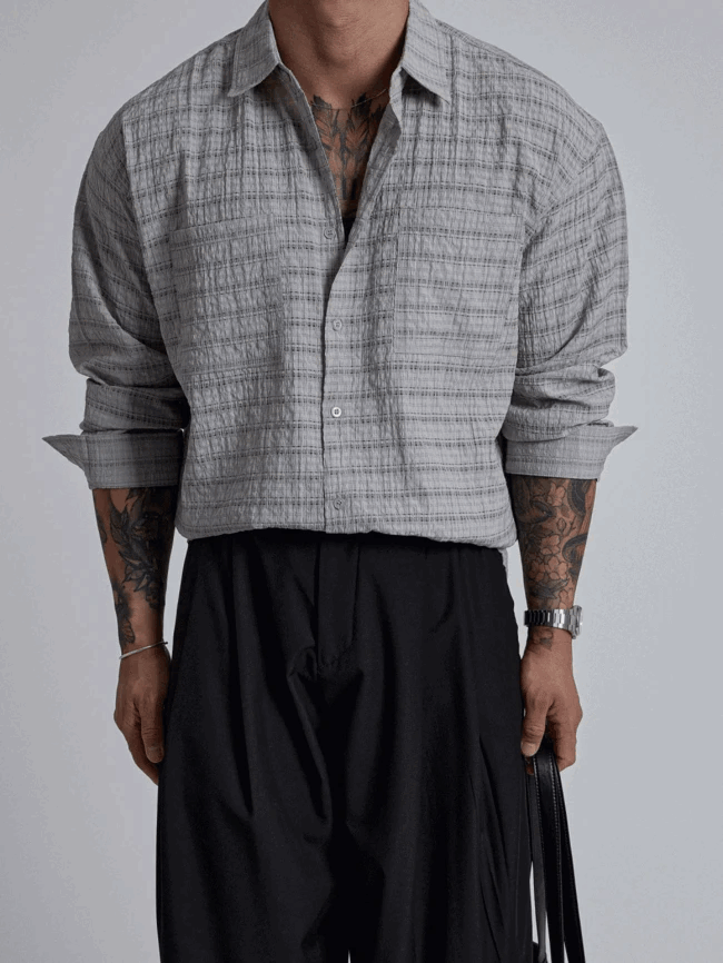 Formal Sheer Grid Shirt