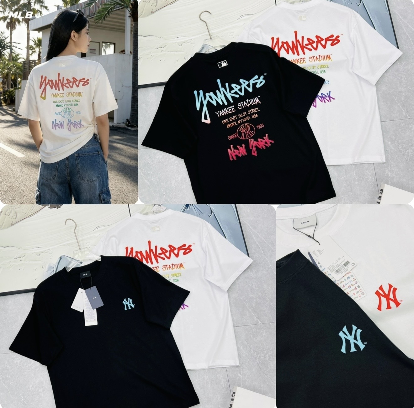 原單MLB背印塗鴉Logo短袖Tee- 26309967