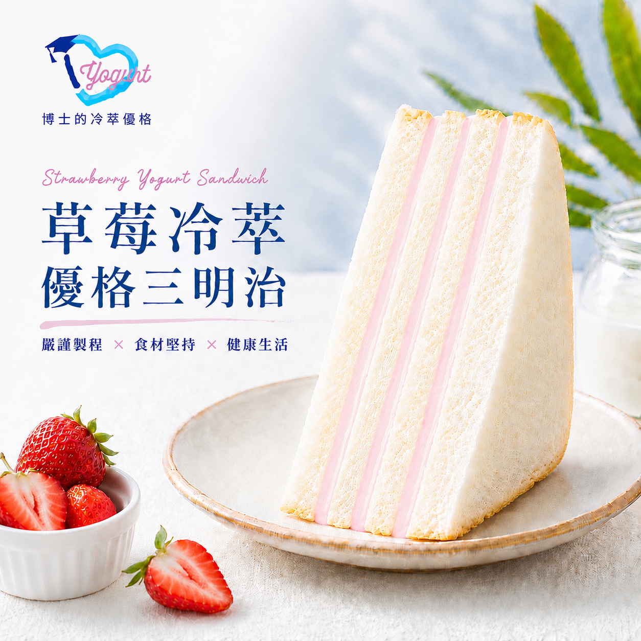 草莓冷萃優格三明治