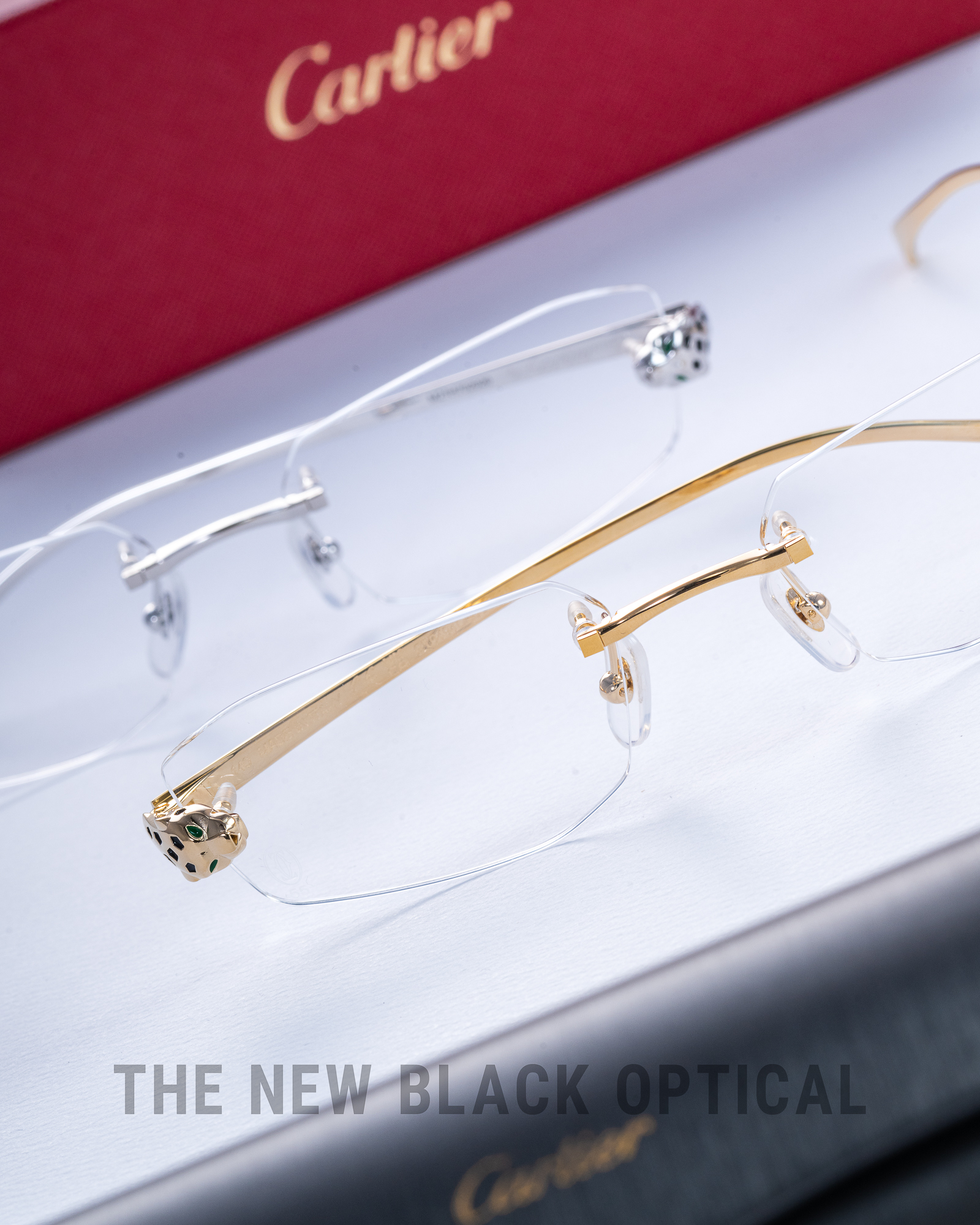 Cartier Panthère Massai 鏡片精雕與手工琺瑯細節展示