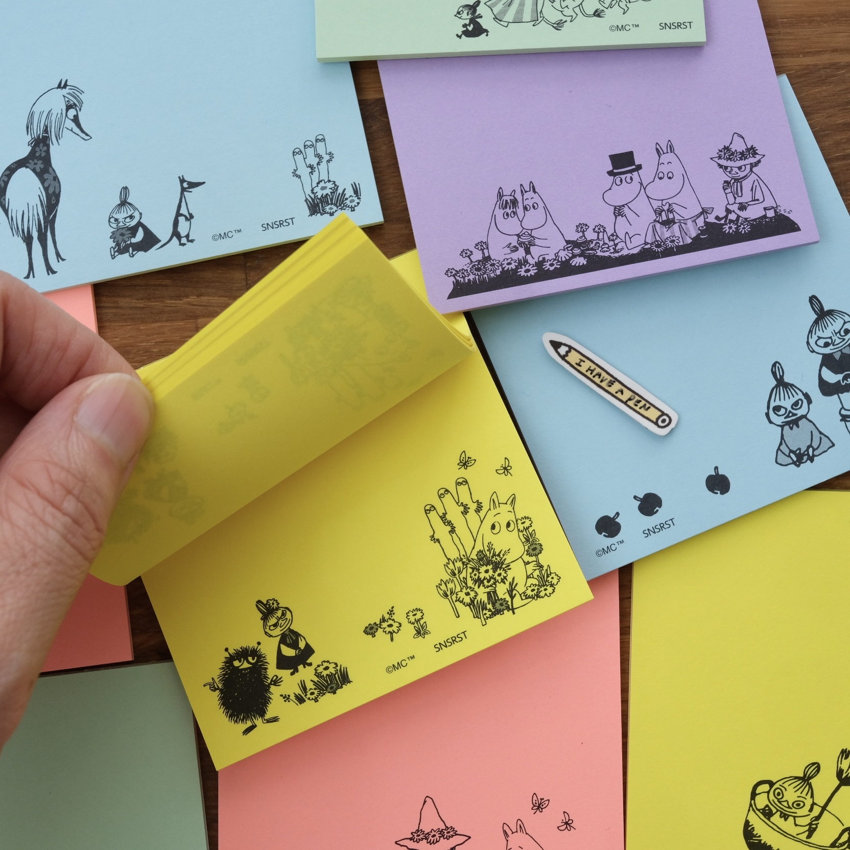 MOOMIN 嚕嚕米 春天來了 方形便利貼 可黏貼便條紙  便利貼 memo貼｜SUN STAR 日本