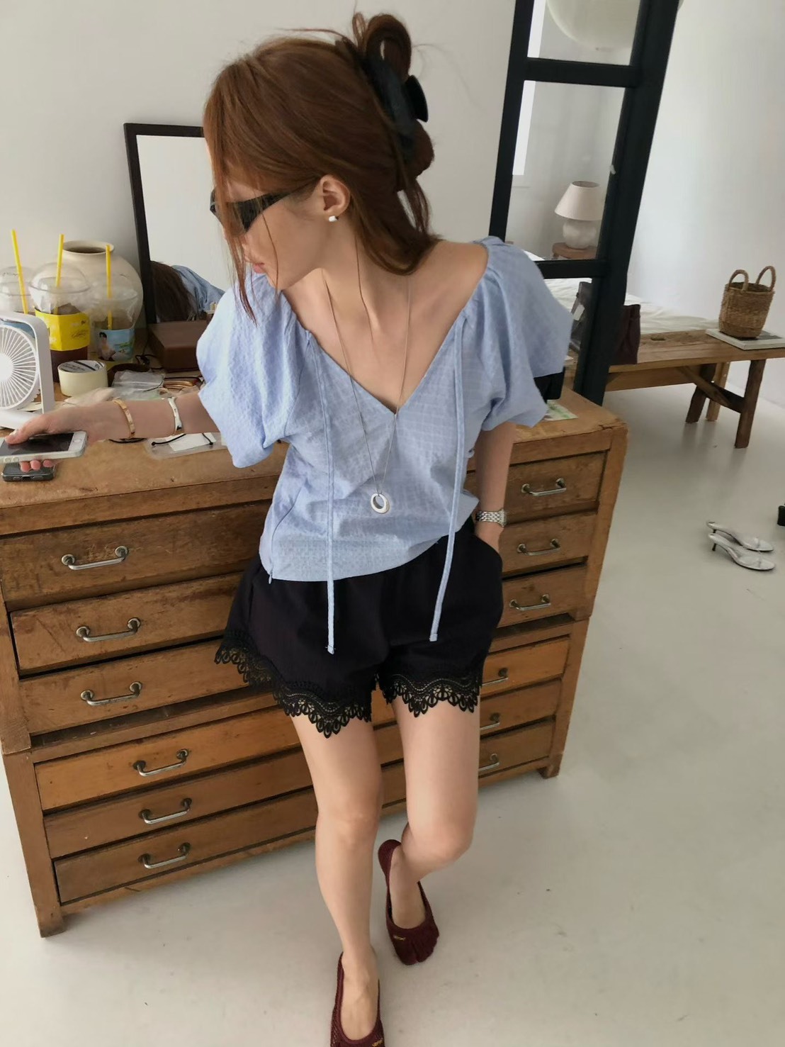 華麗蕾絲內搭短褲