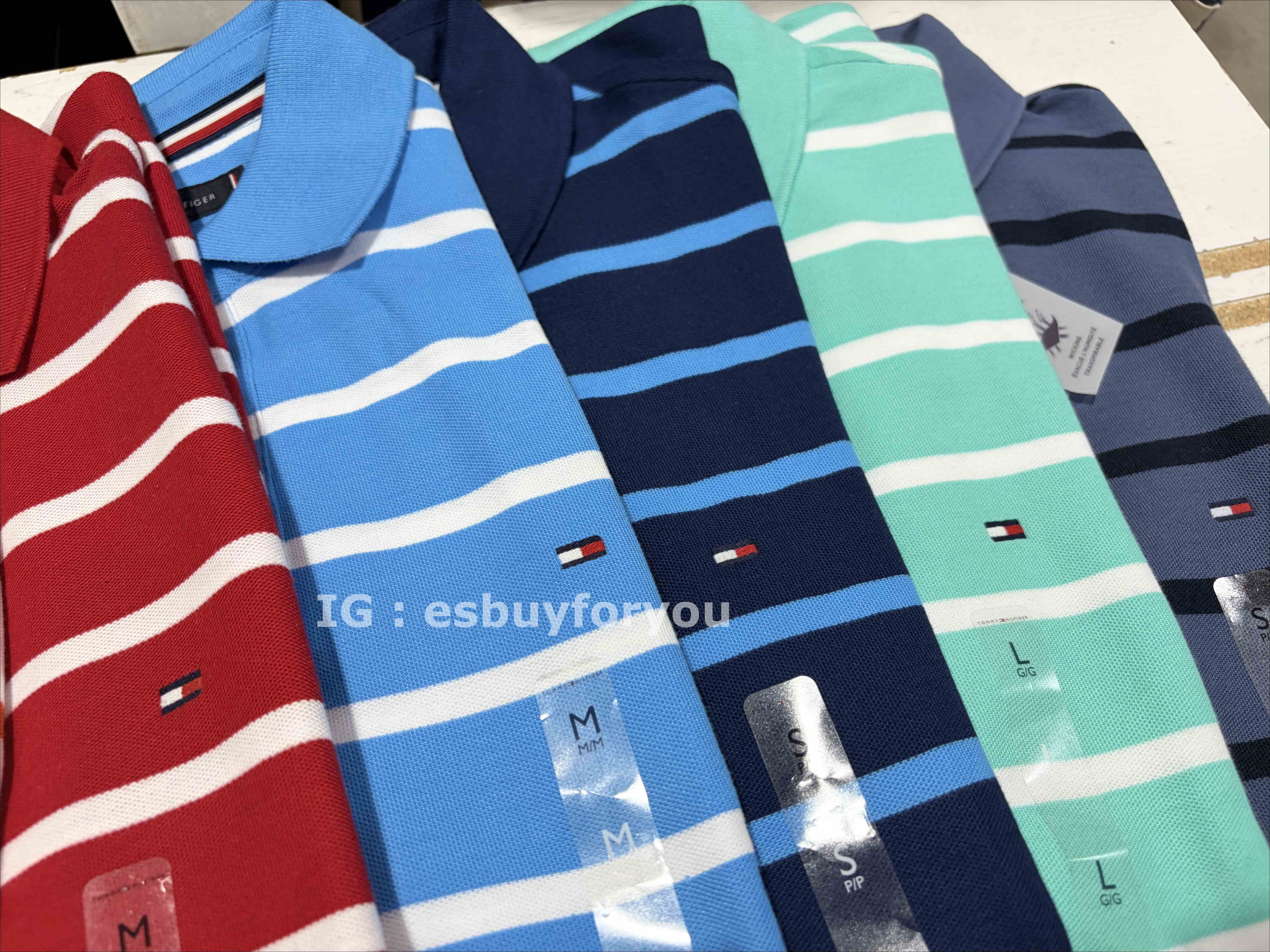 TOMMY 男大人 彈性快乾排汗抗UV 網眼材質 橫條紋 POLO衫 (7色)