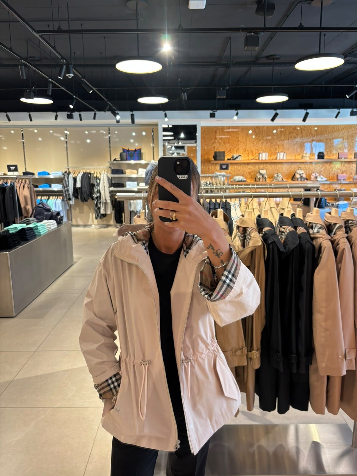 LYS01923 Burberry 連帽索繩束腰雙層防風外套