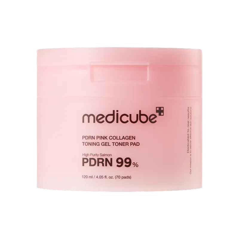 【Medicube】PDRN粉紅膠原凝膠爽膚棉 70片/120ml (效期：2027.12)  米