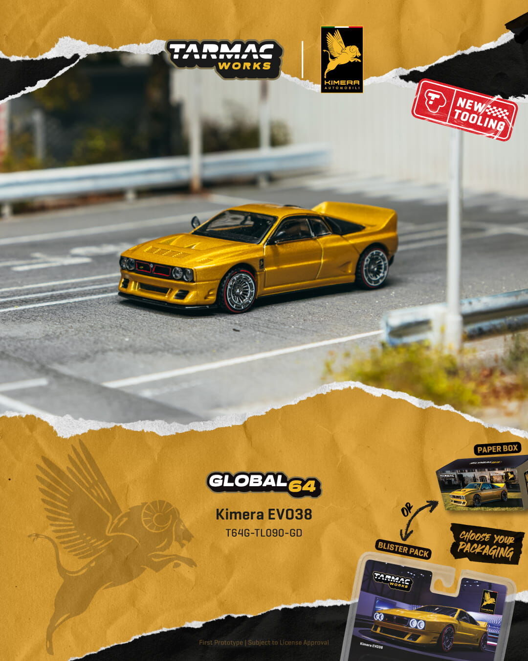 PO-$90 * TARMAC * 1:64 Kimera EVO38 Gold
