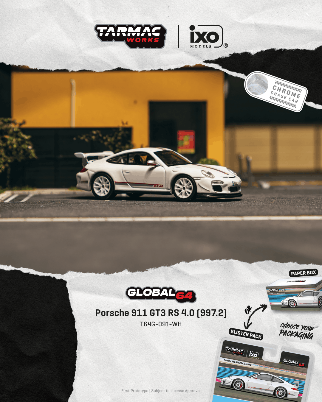 PO-$195 * TARMAC * 1:64 Porsche GT3RS (992.2) MR White Red Tarmac Special Edition