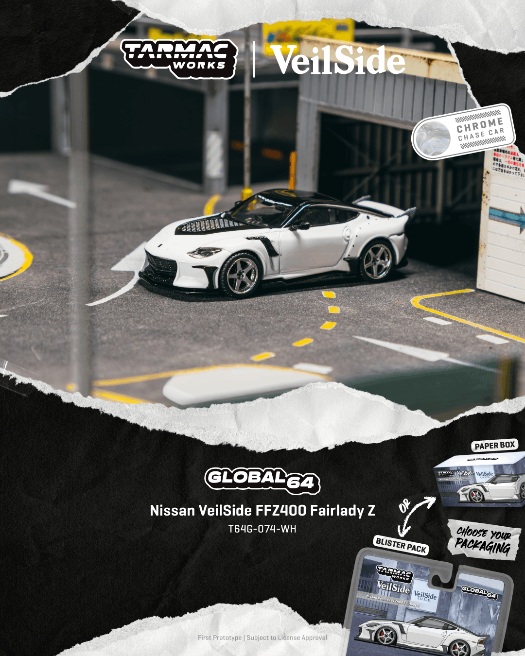 PO-$97 * TARMAC * 1:64 Nissan VeilSide FFZ400 Fairlady Z White