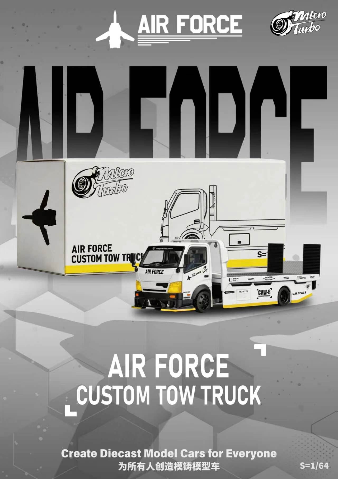 PO-$240 * MICRO TURBO * 1:64 AIR FORCE CUSTOM TOW TRUCK