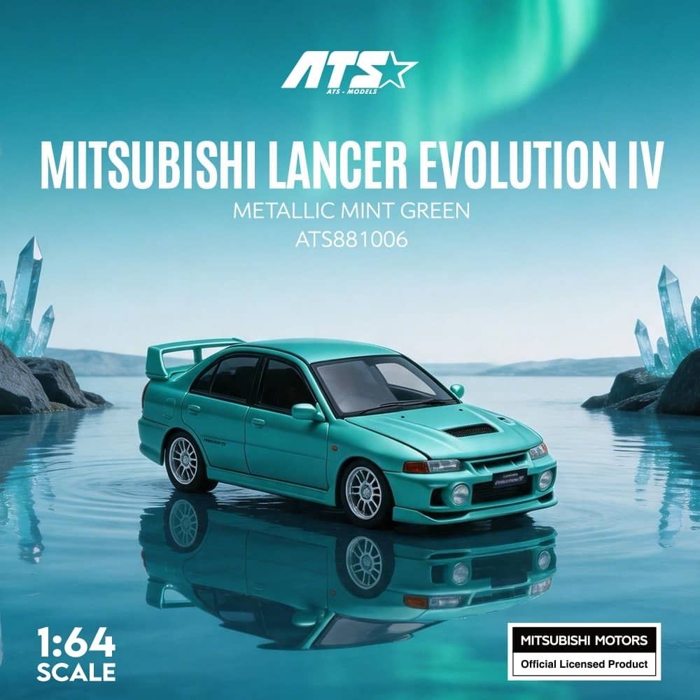 PO-$180 * ATS * 1:64 MITSUBISHI LANCER EVOLUTION IV METALLIC MINT GREEN