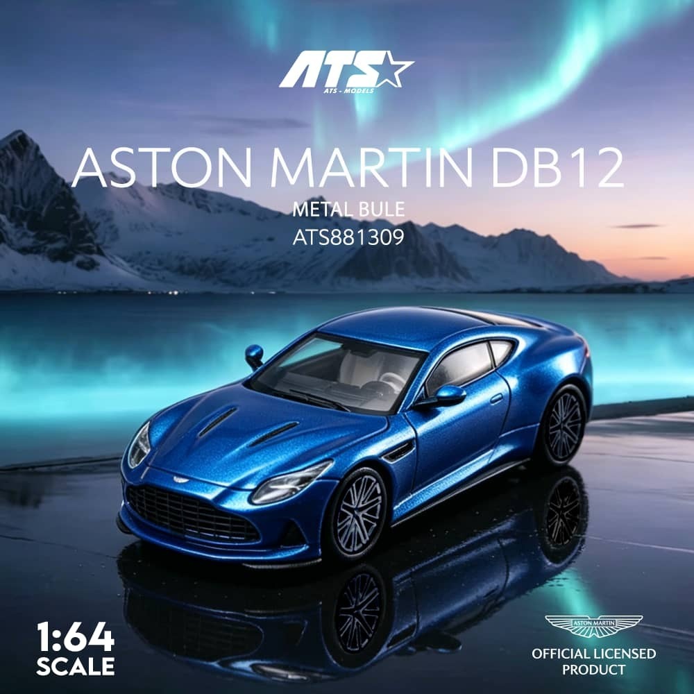 PO-$160 * ATS * 1:64 ASTON MARTIN DB12 COUPE METAL BLUE