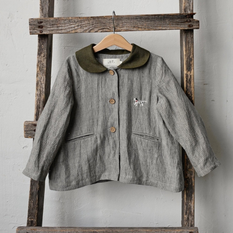(預購)ALL THE BEAUTIFUL LINEN 秋季跳色彼得潘領外套 AUTUMN PETER PAN COLLAR JACKET